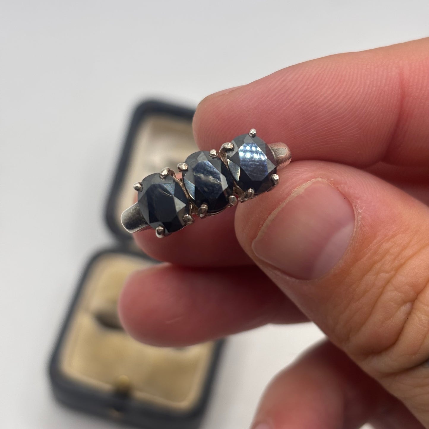 Silver Hematite Trilogy Ring (N)
