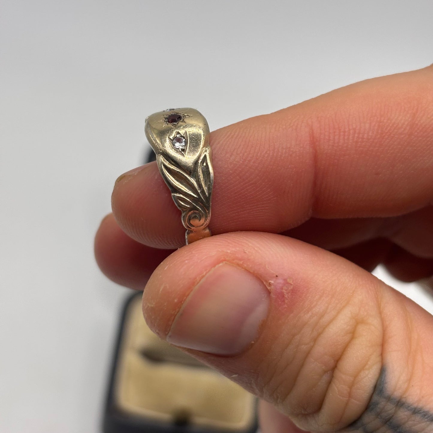 Silver Gold on Silver Vintage Ring