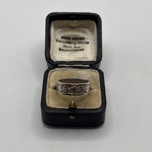 Silver Heart & Swirl Ring