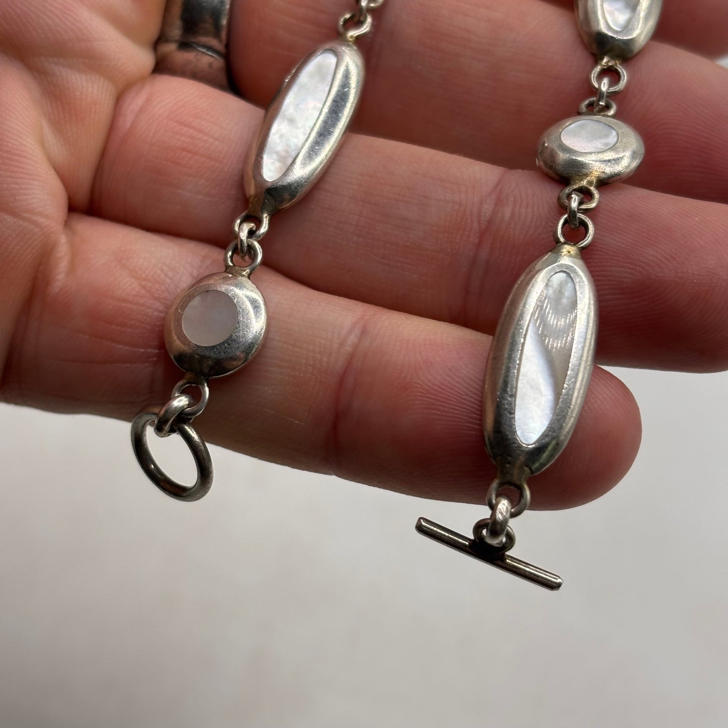 Silver 8” Pearl Bracelet