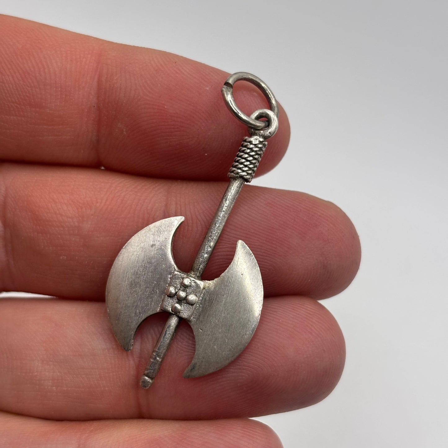 Silver Battle Axe Pendant