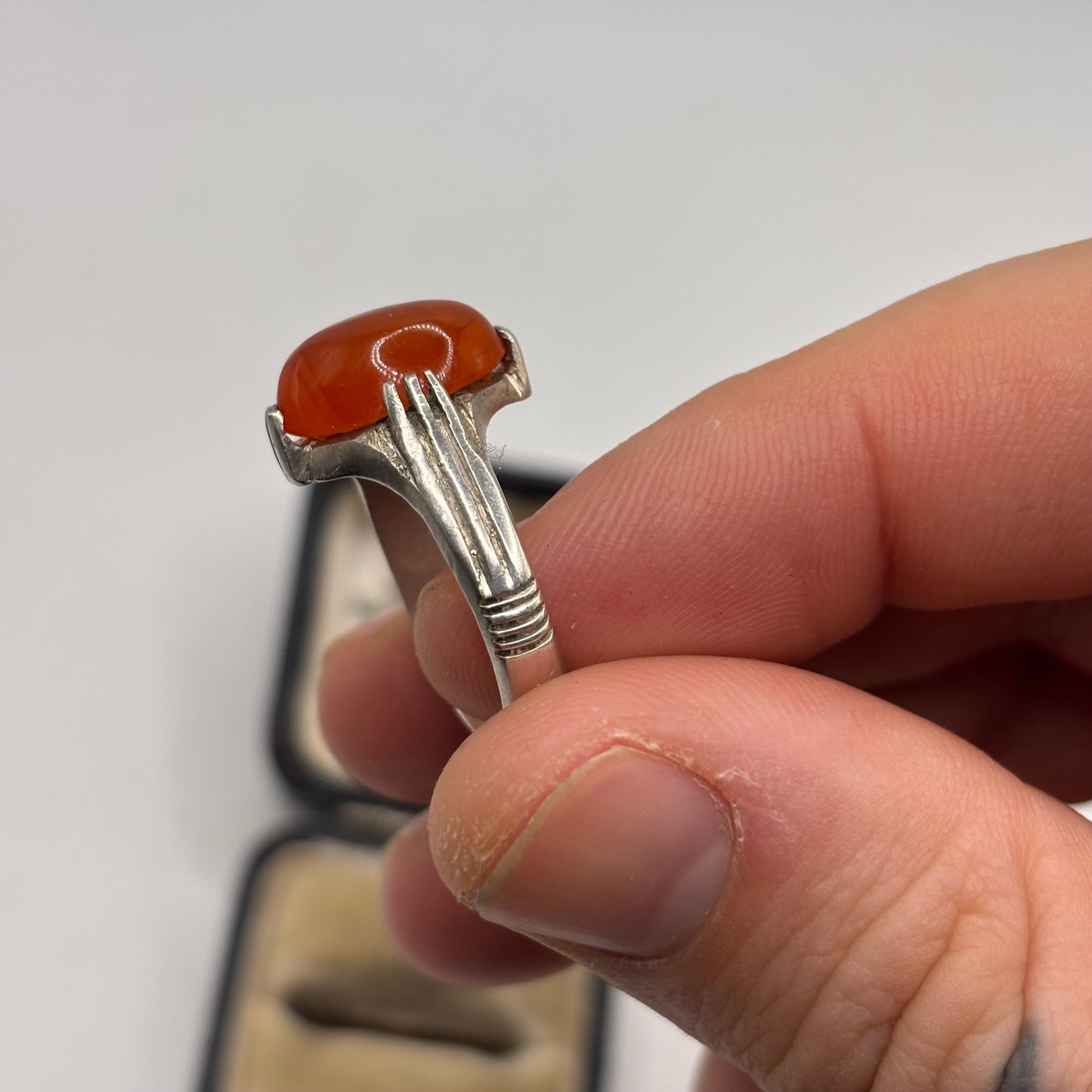 Silver Carnelian Signet Ring