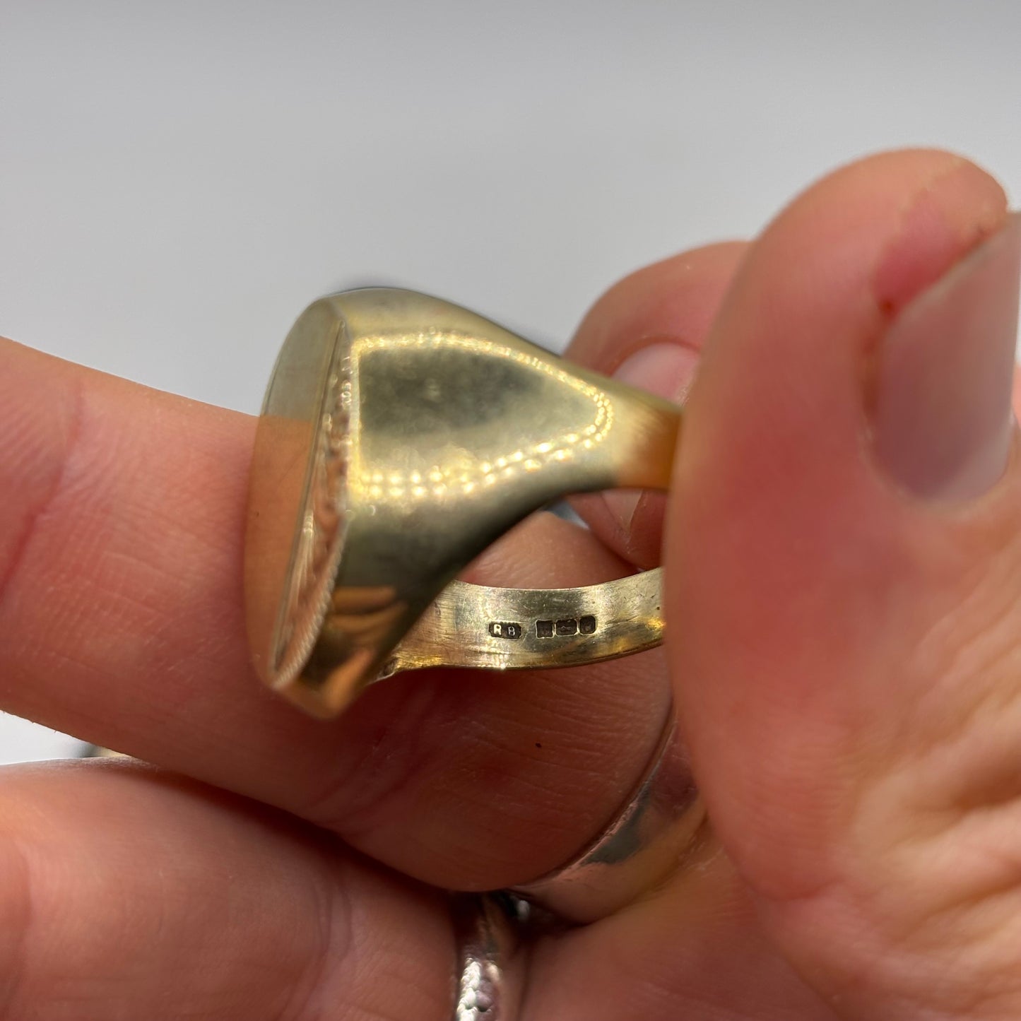 Silver Gold On Silver Vintage Signet Ring