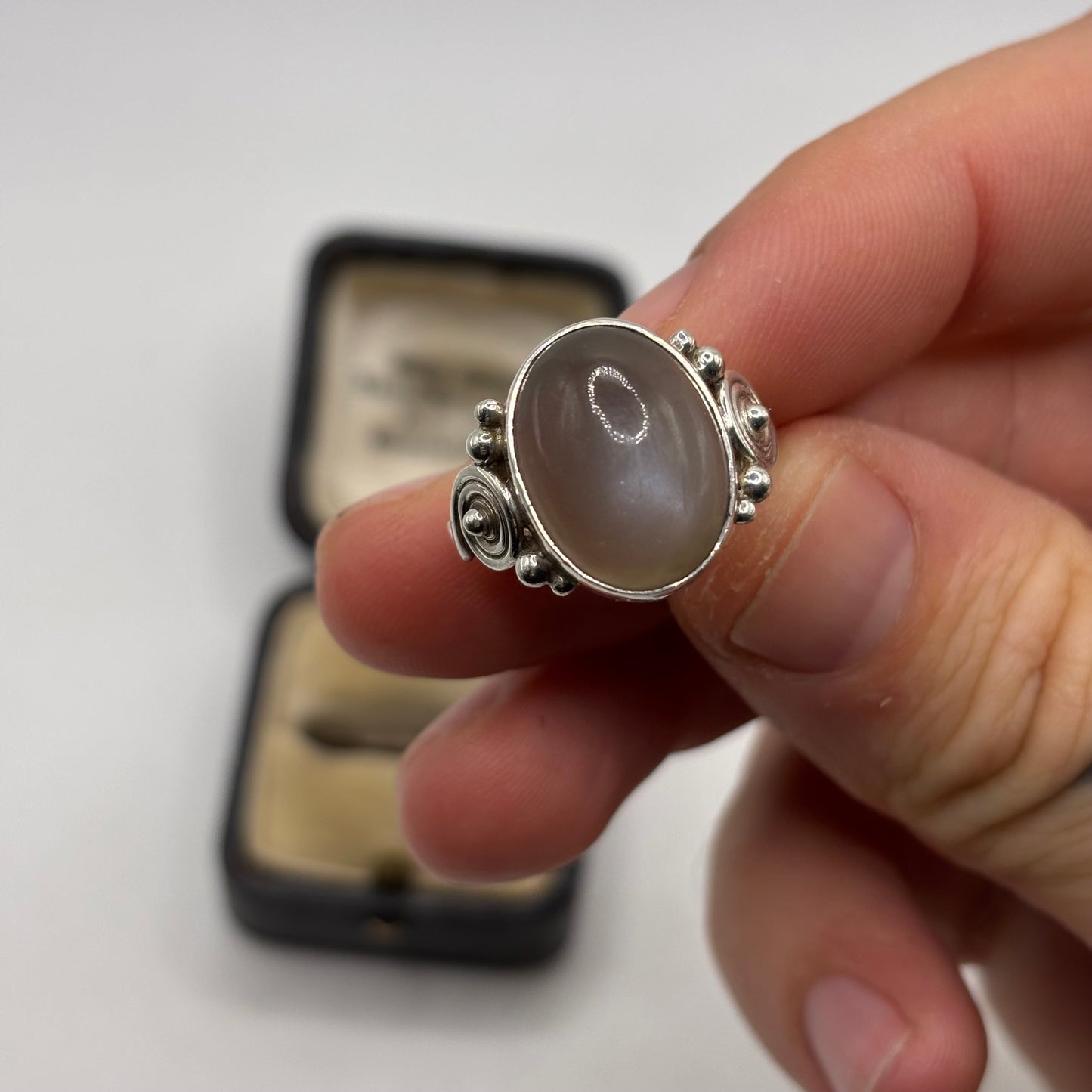 Silver Moonstone Ring