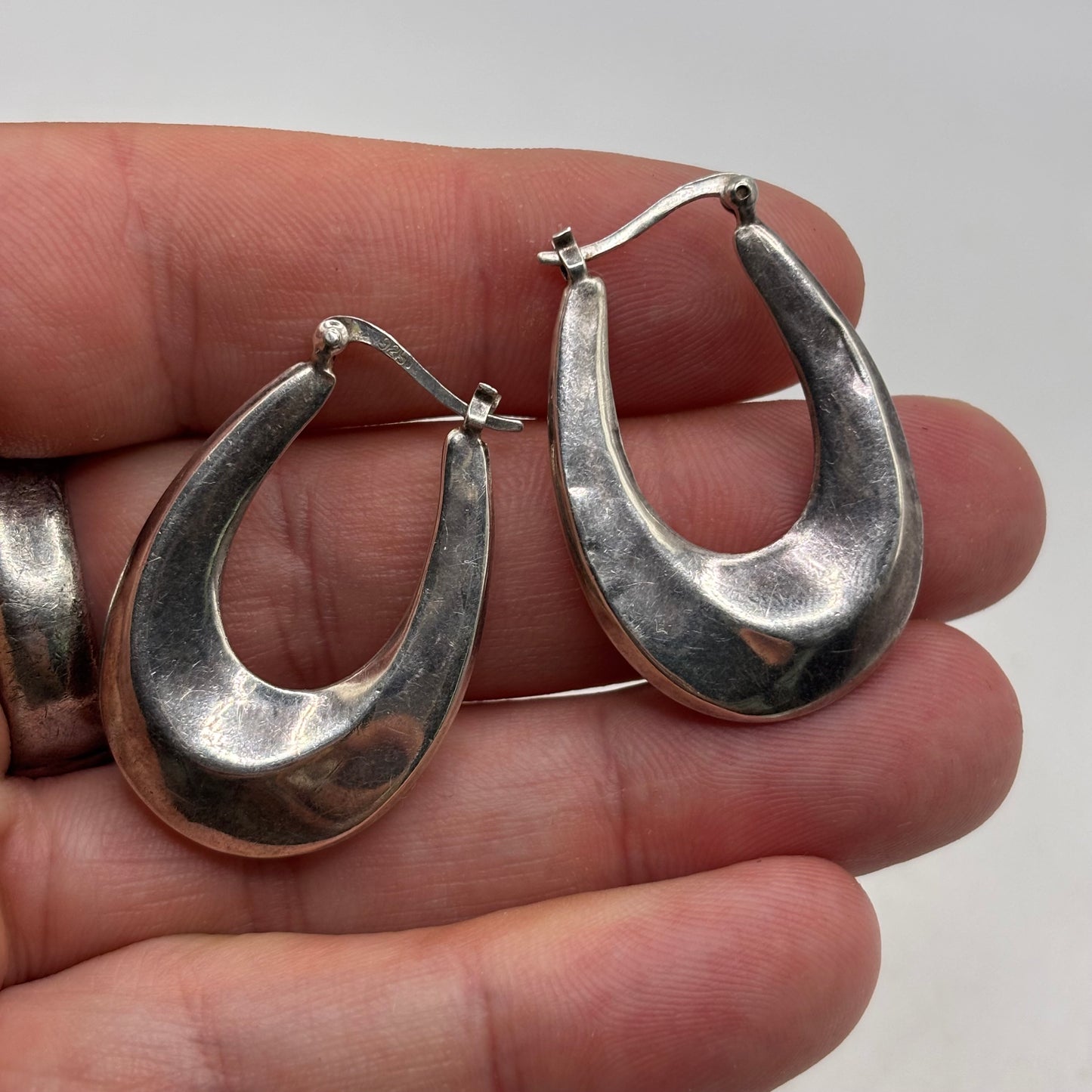 Silver Hoop Earrings (36mm)