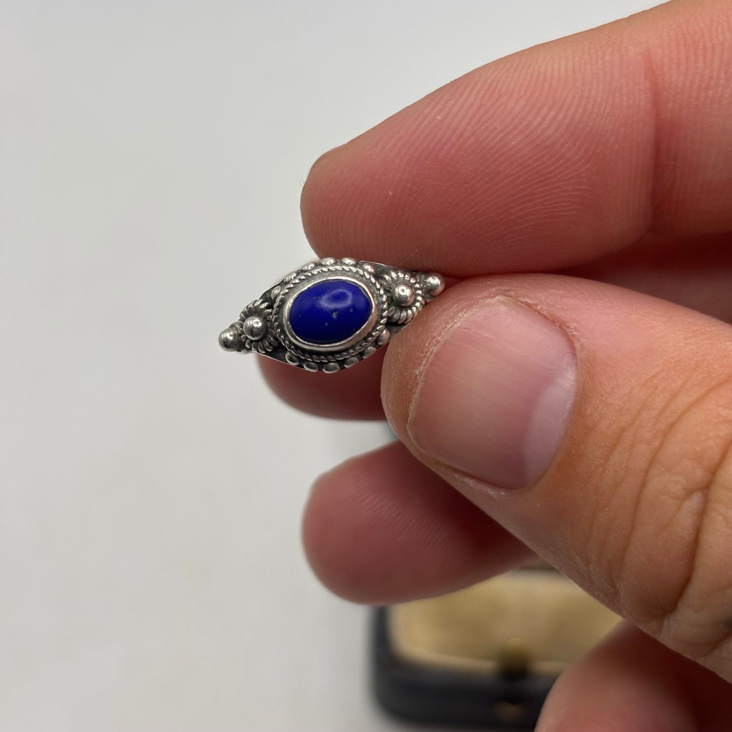 Silver Lapis Ring (L)