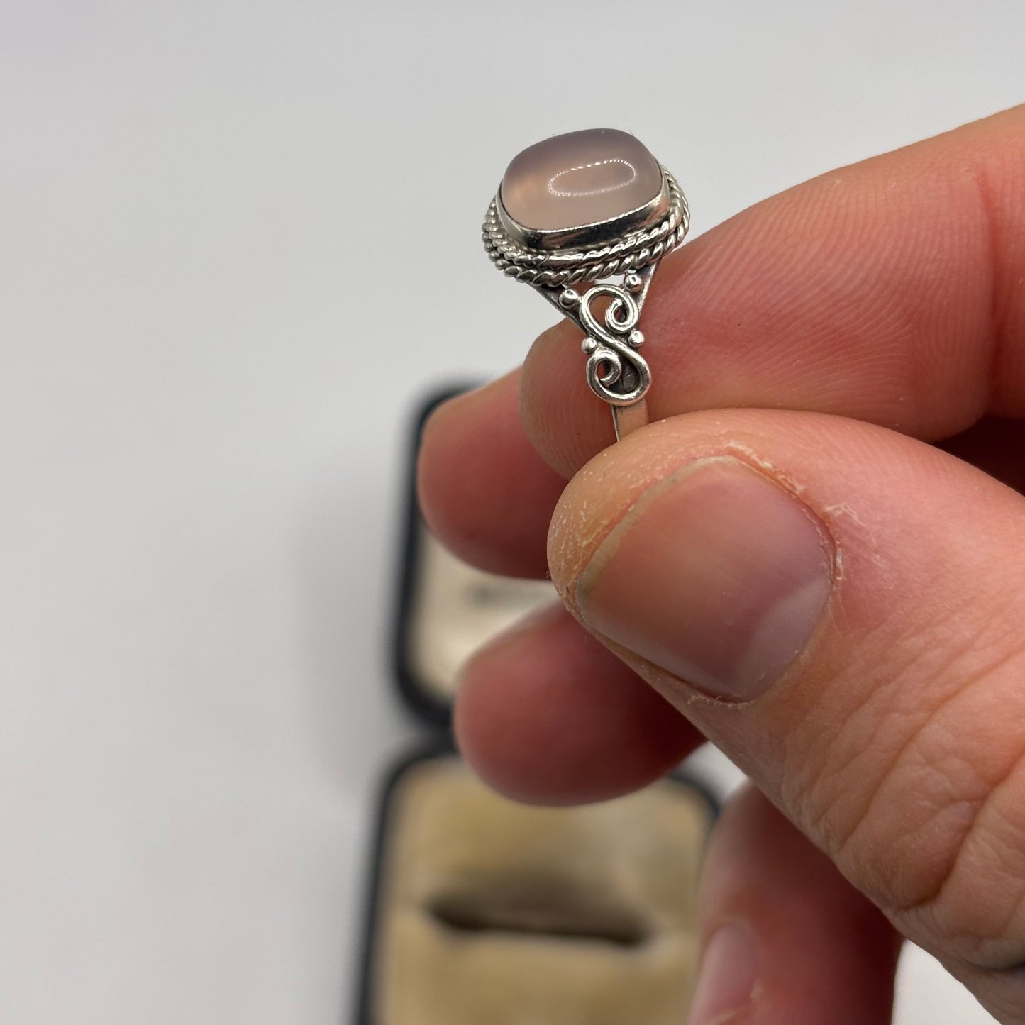 Silver Rose Quartz Ring