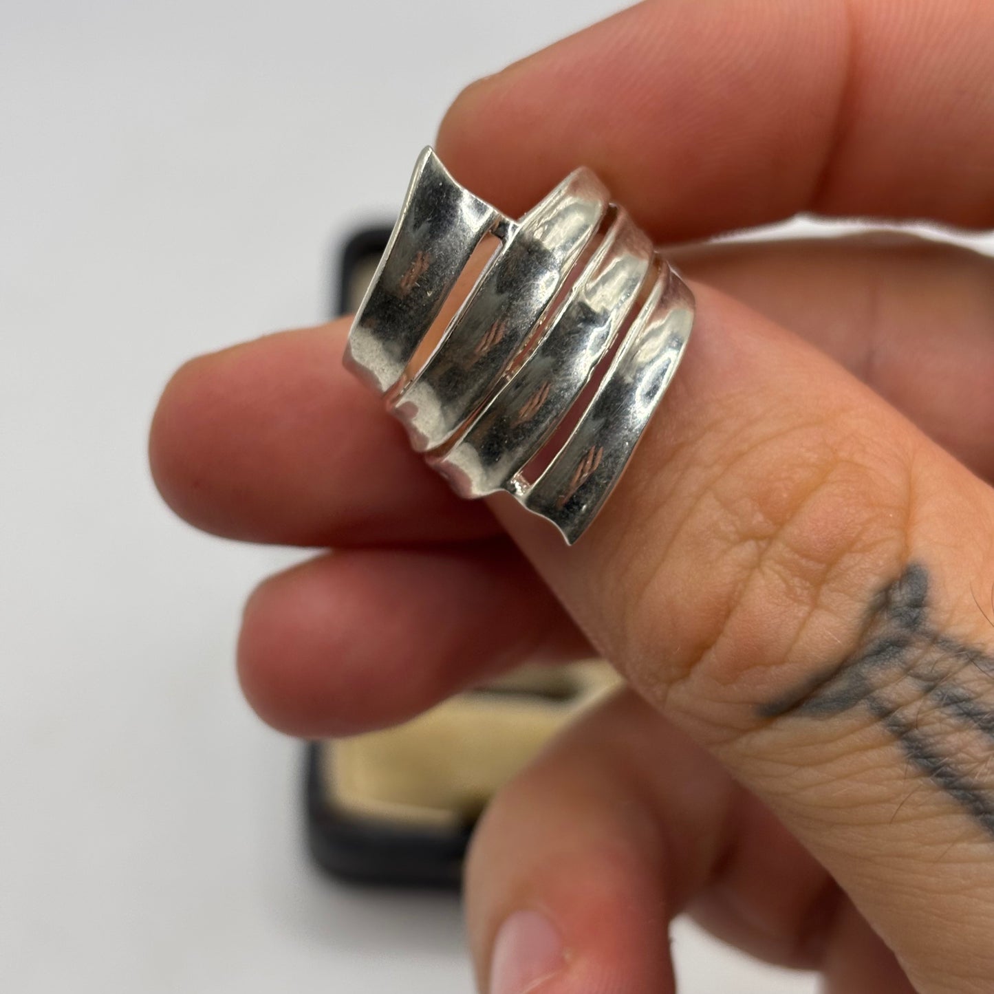 Silver Abstract Band Ring
