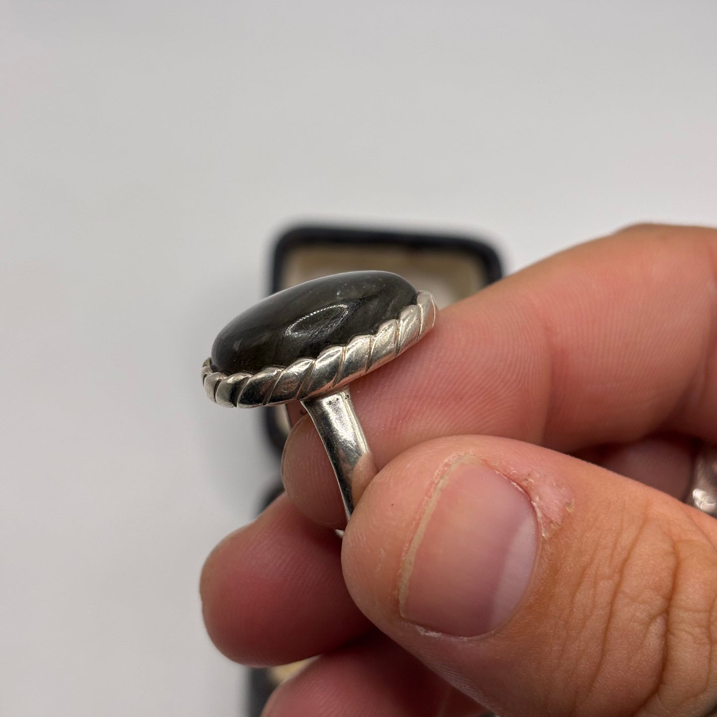Silver Labradorite Ring (L)
