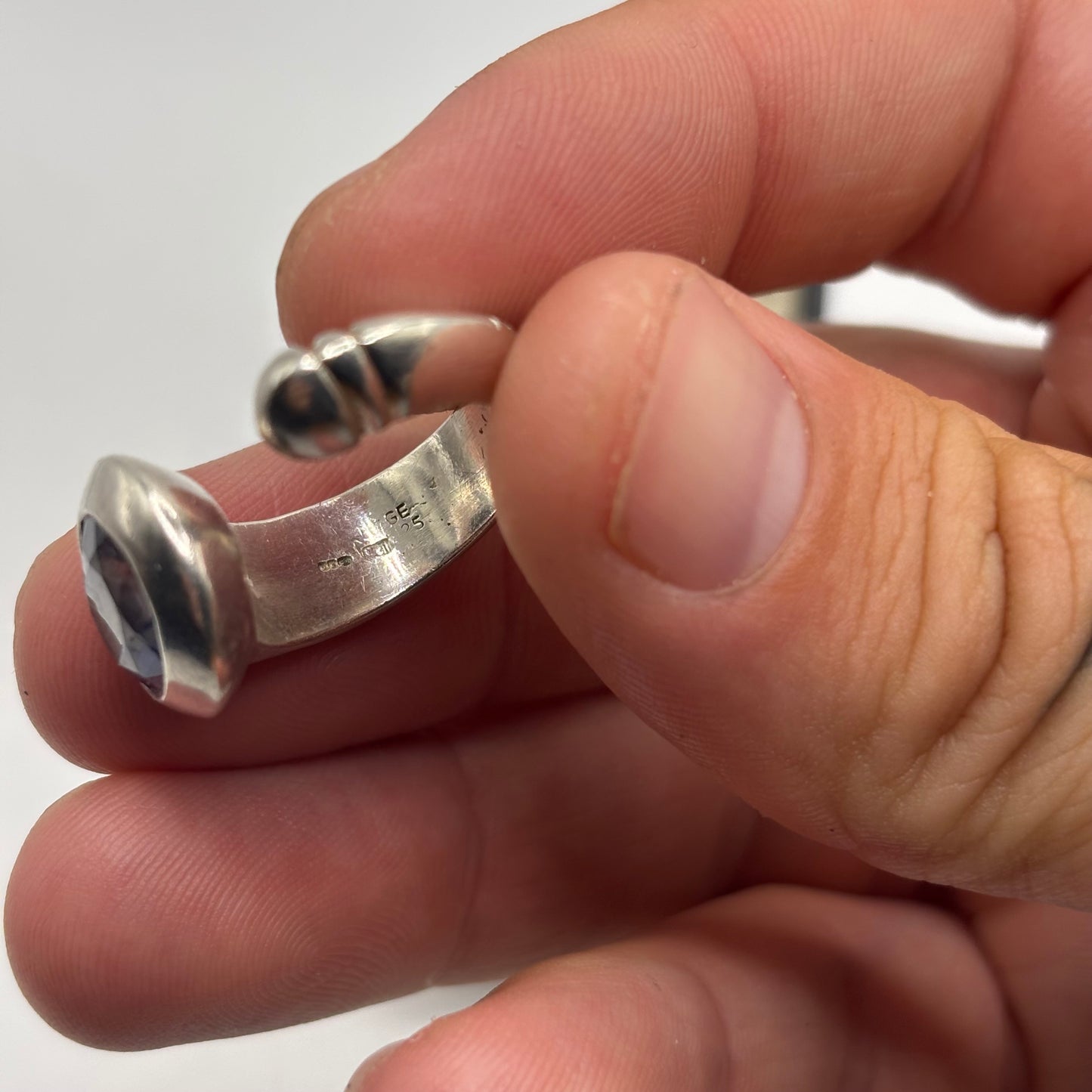 Silver Heavy Iolite Ring (L)
