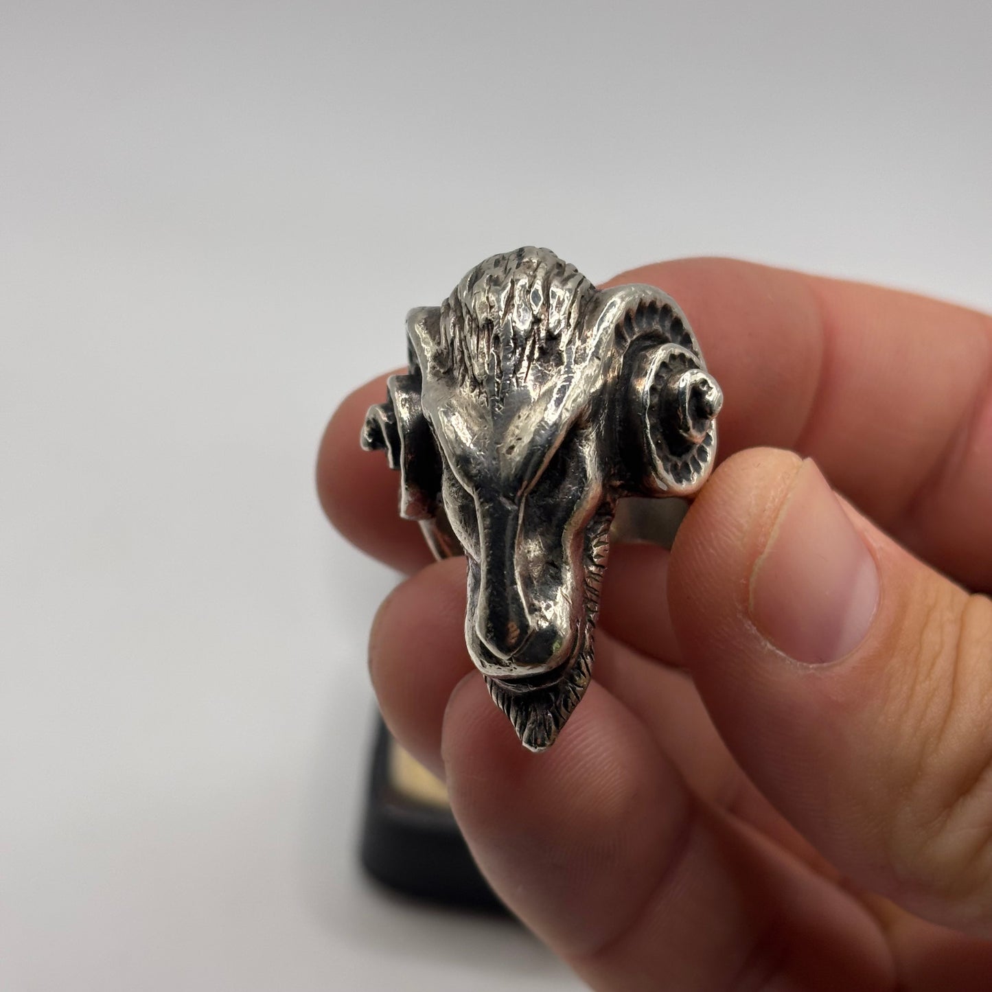 Silver Ancient Goat TGF Ring (O)