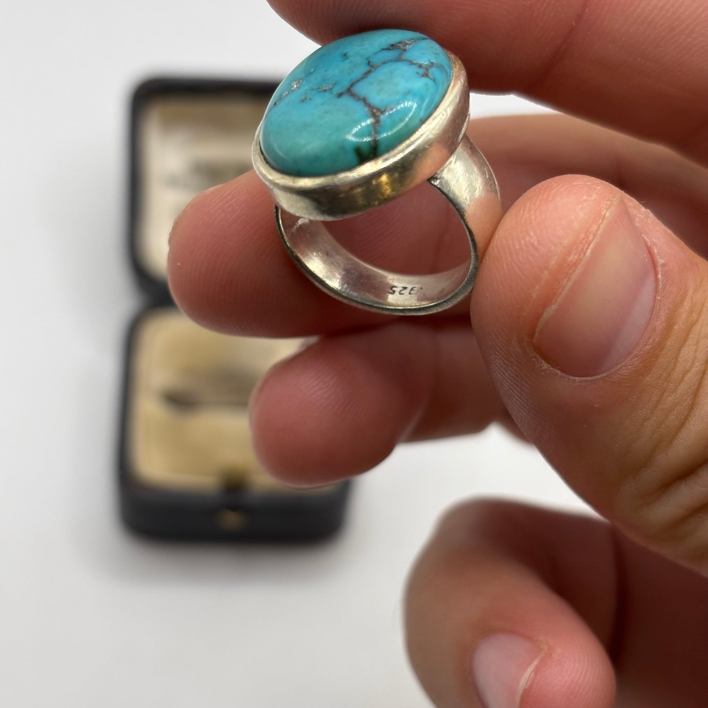 Silver Heavy Turquoise Ring (M)