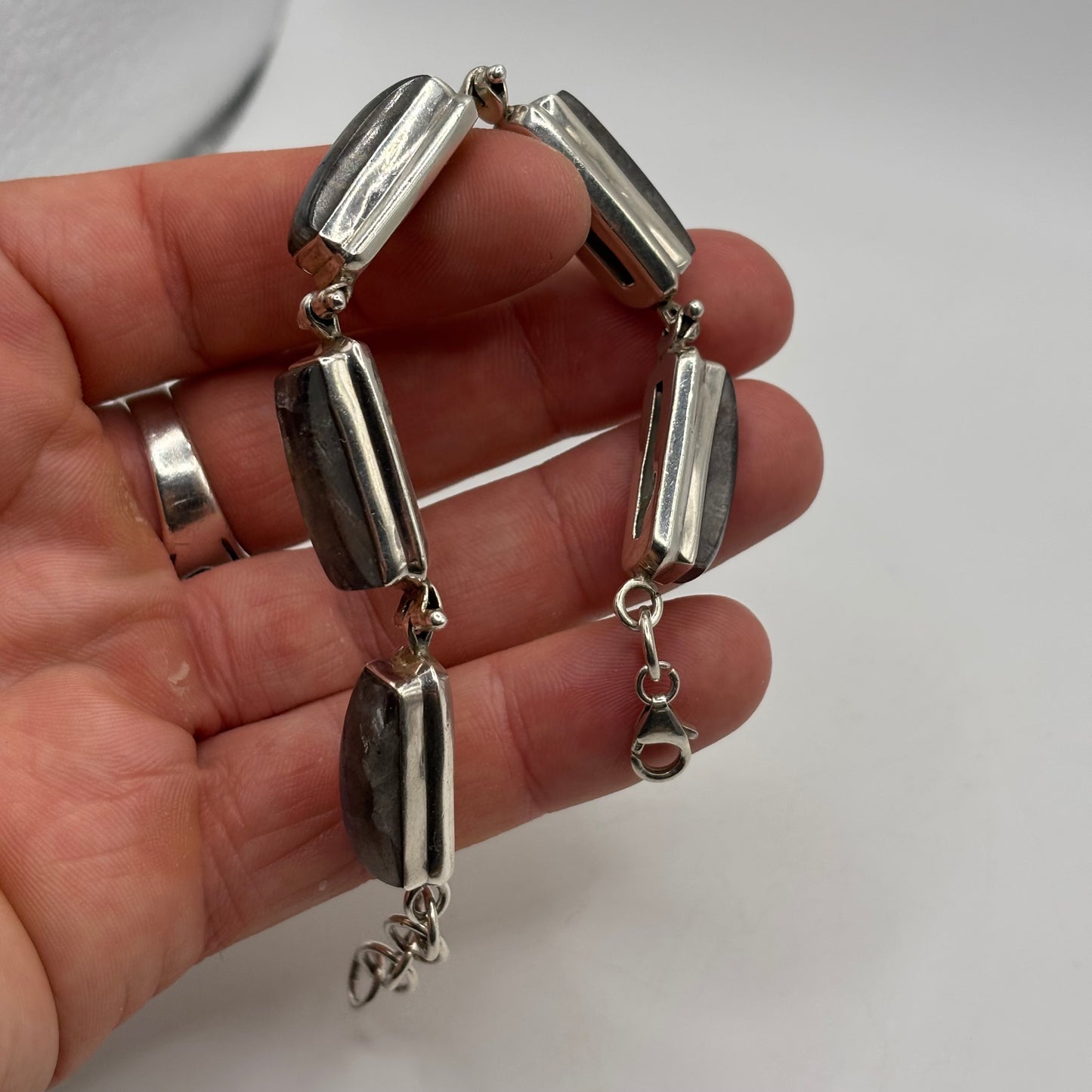 Silver Labradorite Bracelet 7”-8”