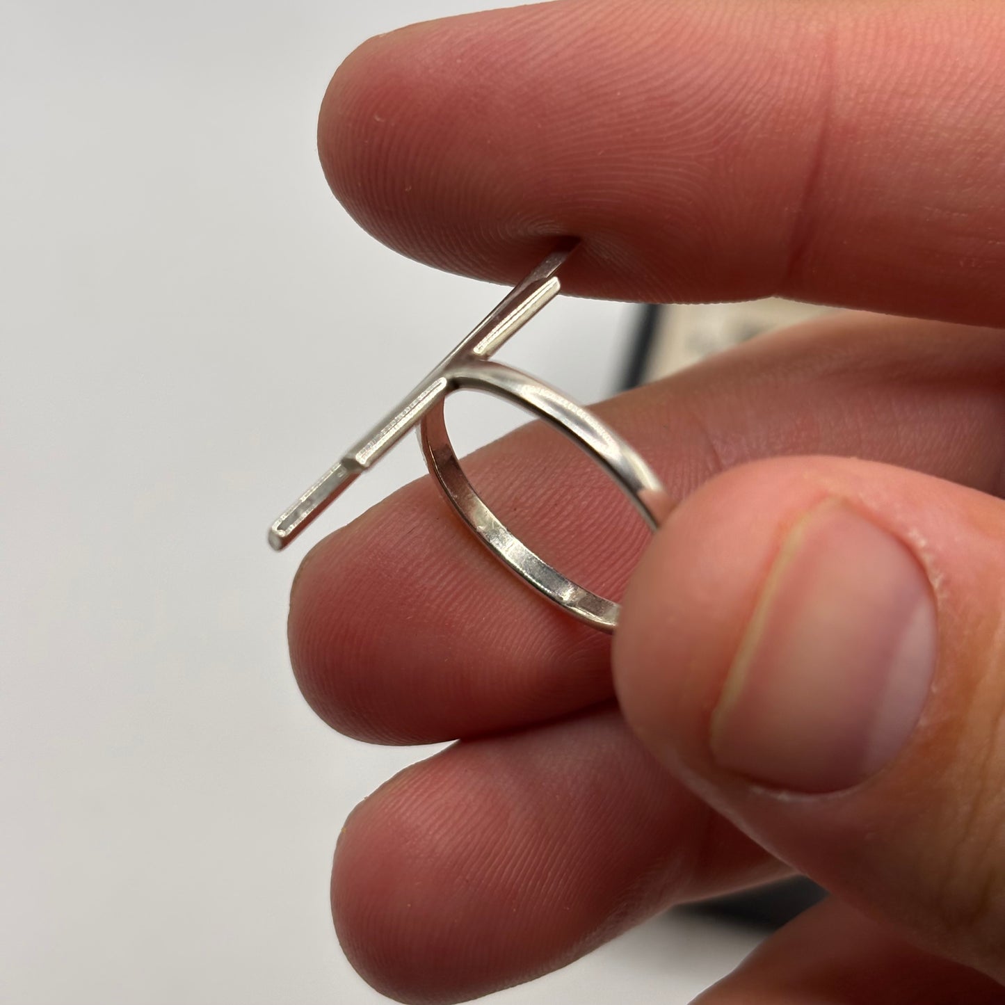 Silver Abstract Ring (O)