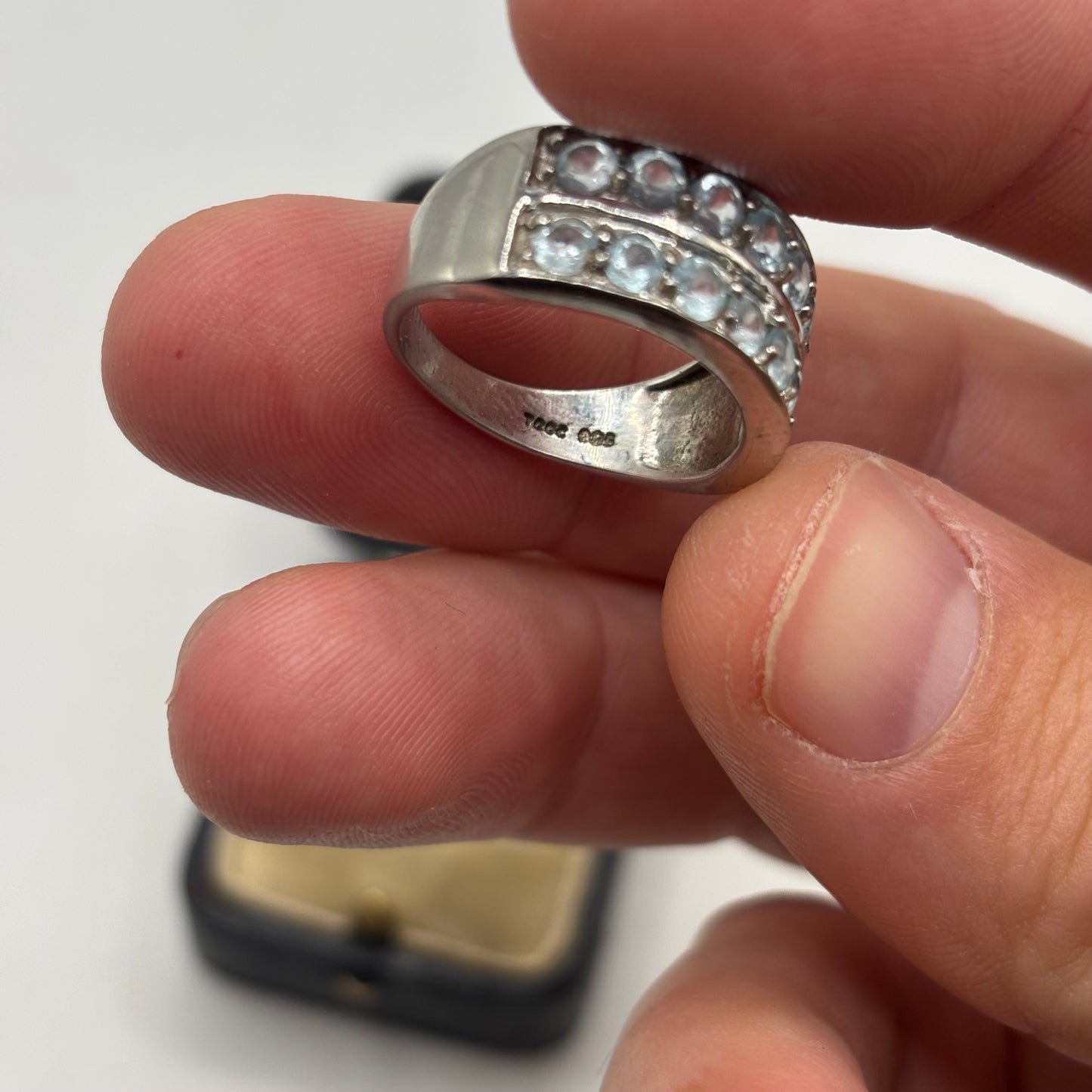 Silver Blue Topaz Ring (O)