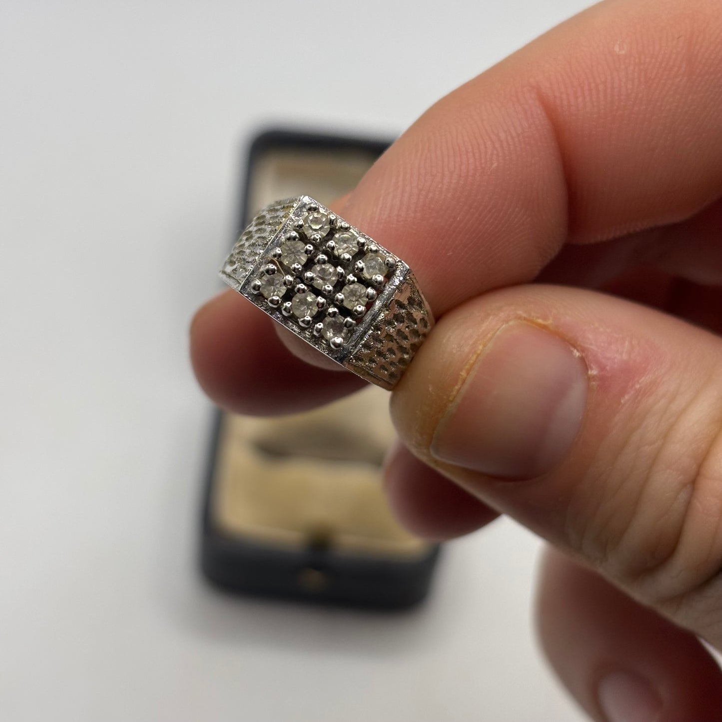 Silver Vintage CZ Signet Ring (M)