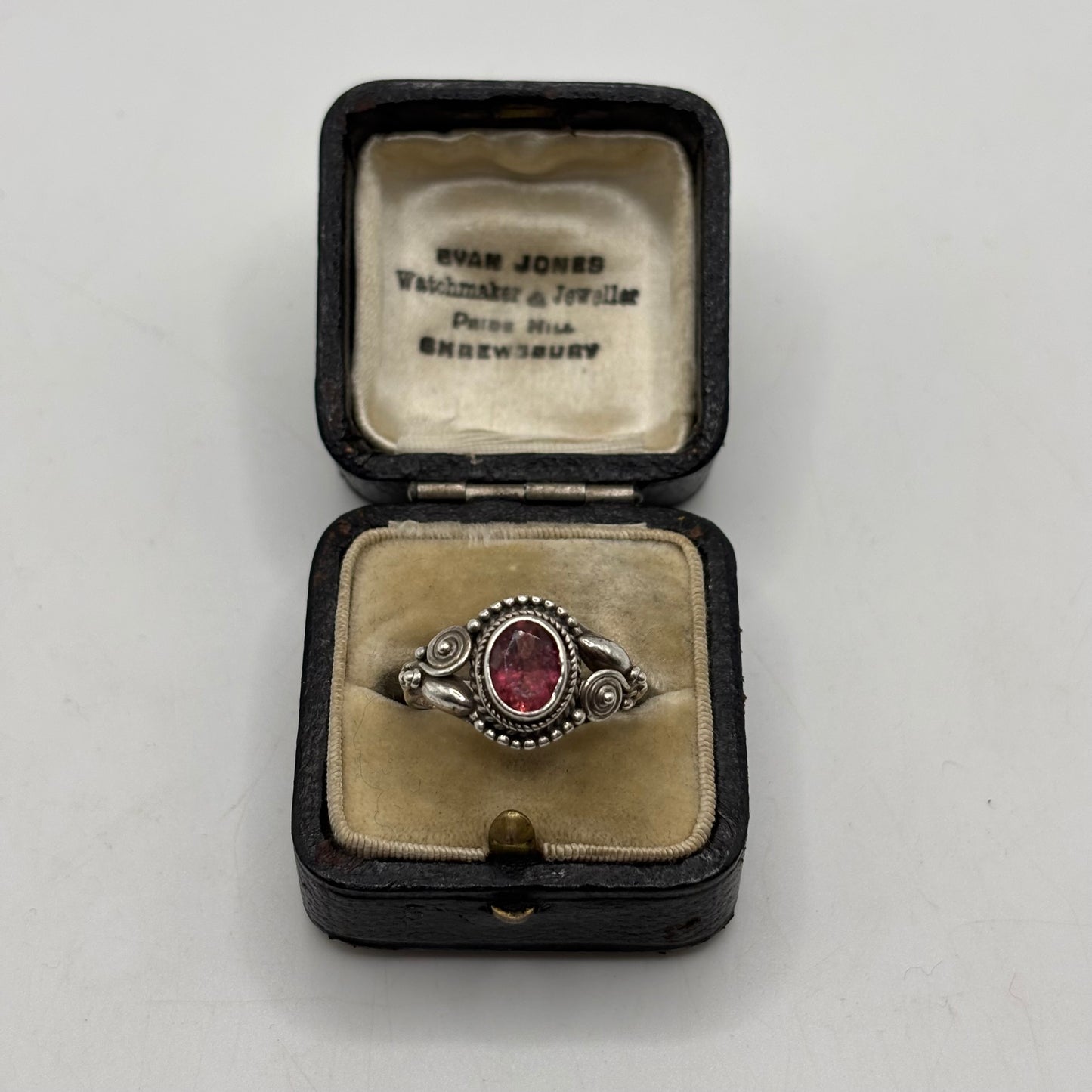 Silver Pink Stoned Ring