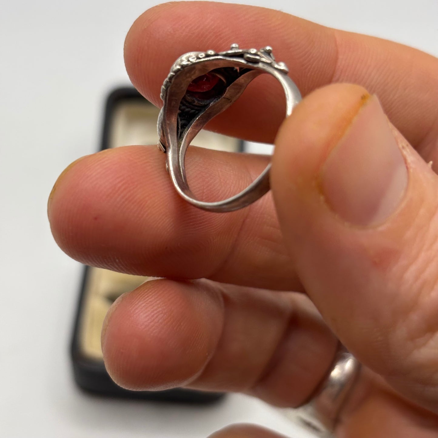 Silver Pink Stoned Ring