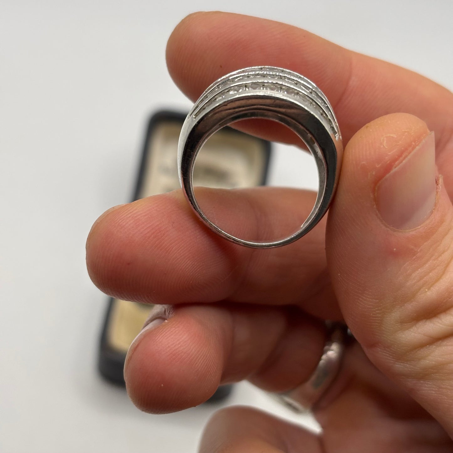 Silver Cubic Zirconia Band Ring