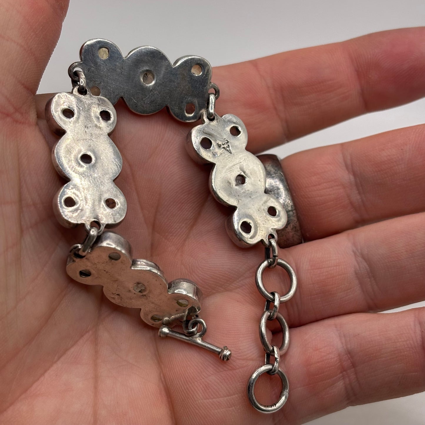 Silver 6.5”-7.5” Moonstone Bracelet