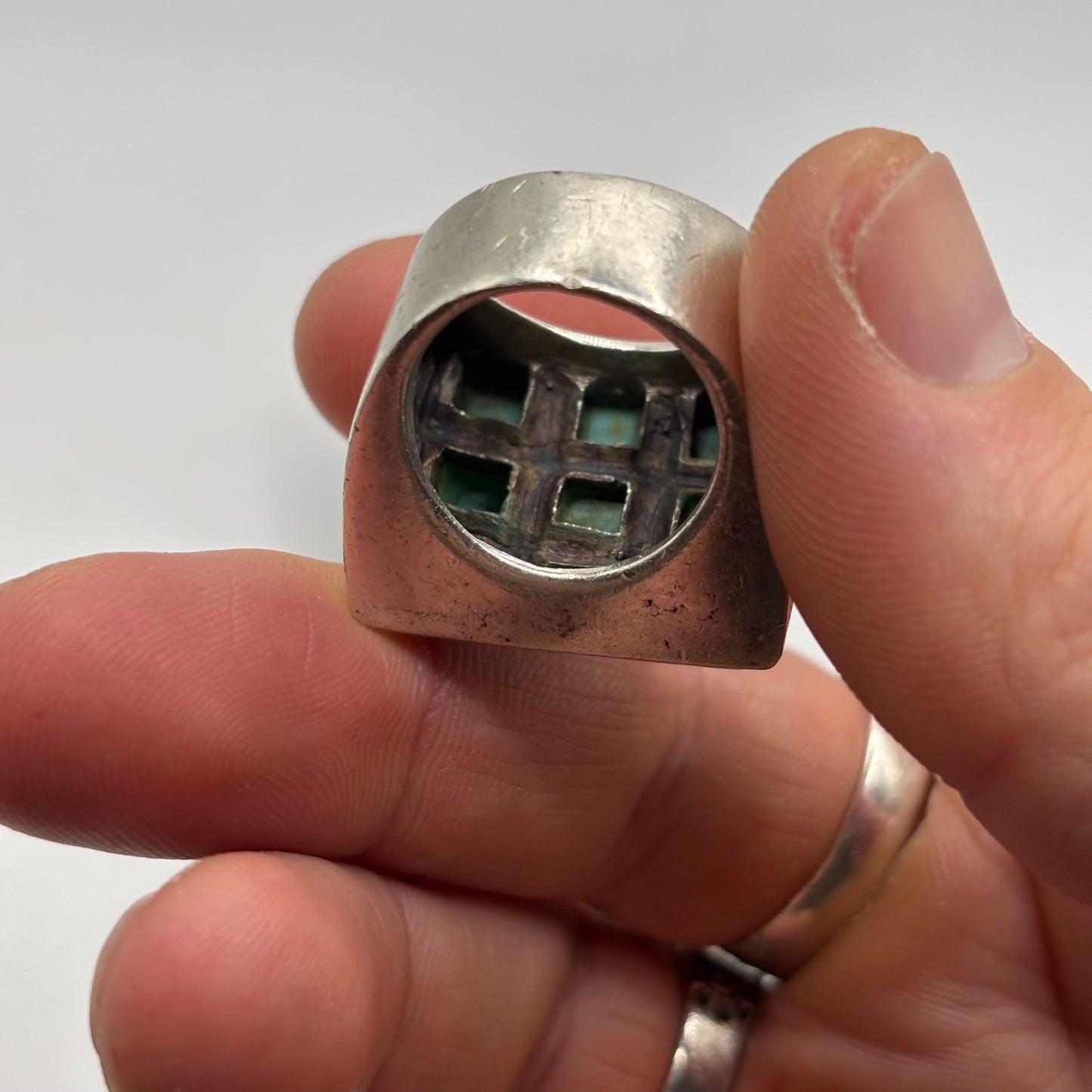 Huge Silver Turquoise Ring (27g!)