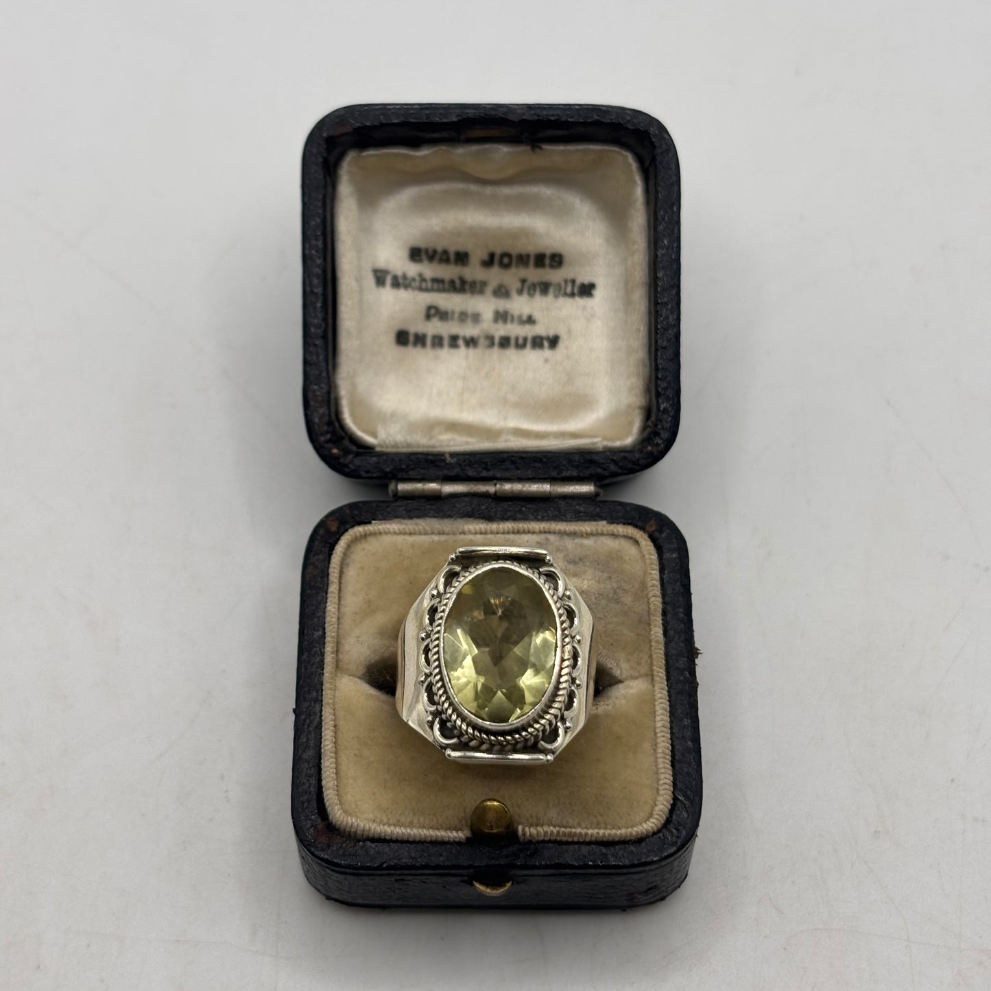Silver Large Citrine Ring (Q)