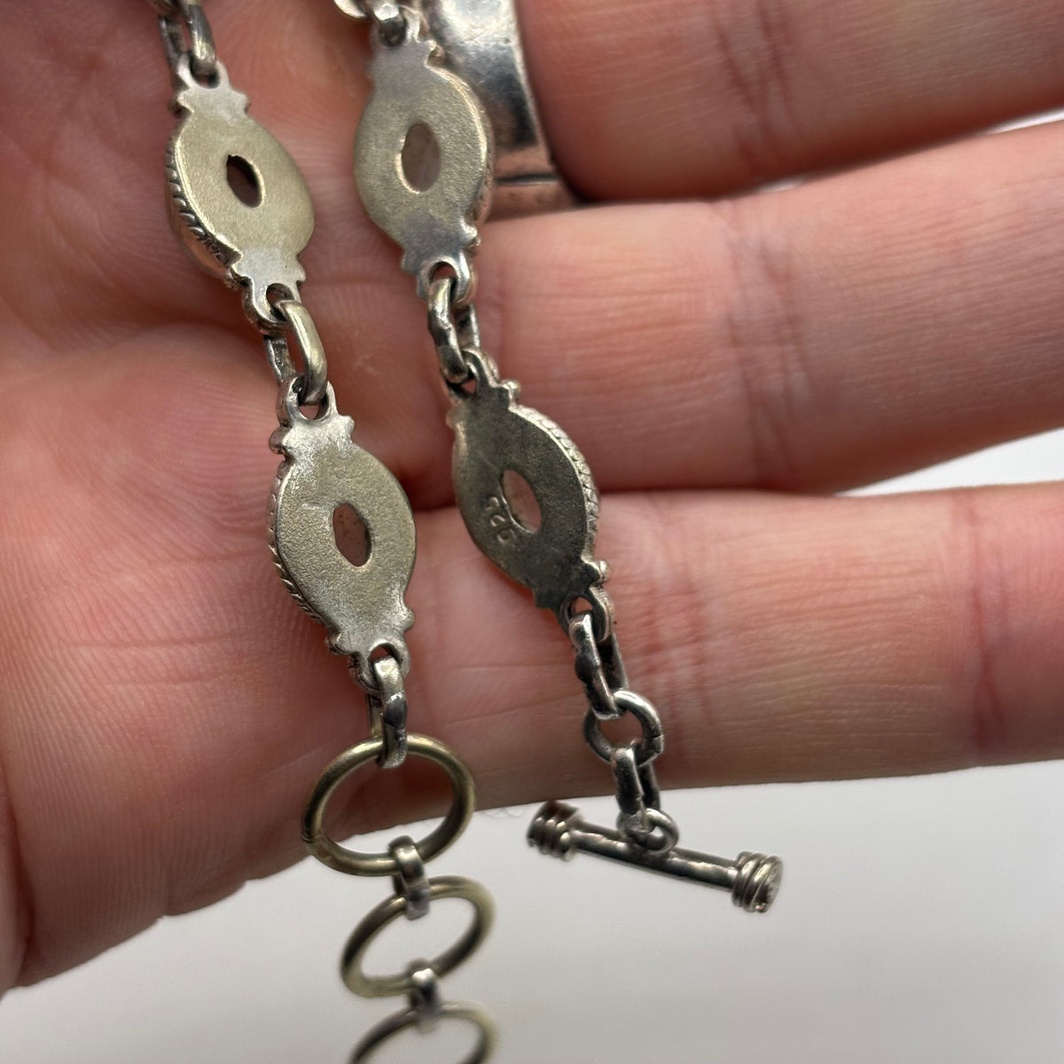 Silver 7”-8” Moonstone Bracelet