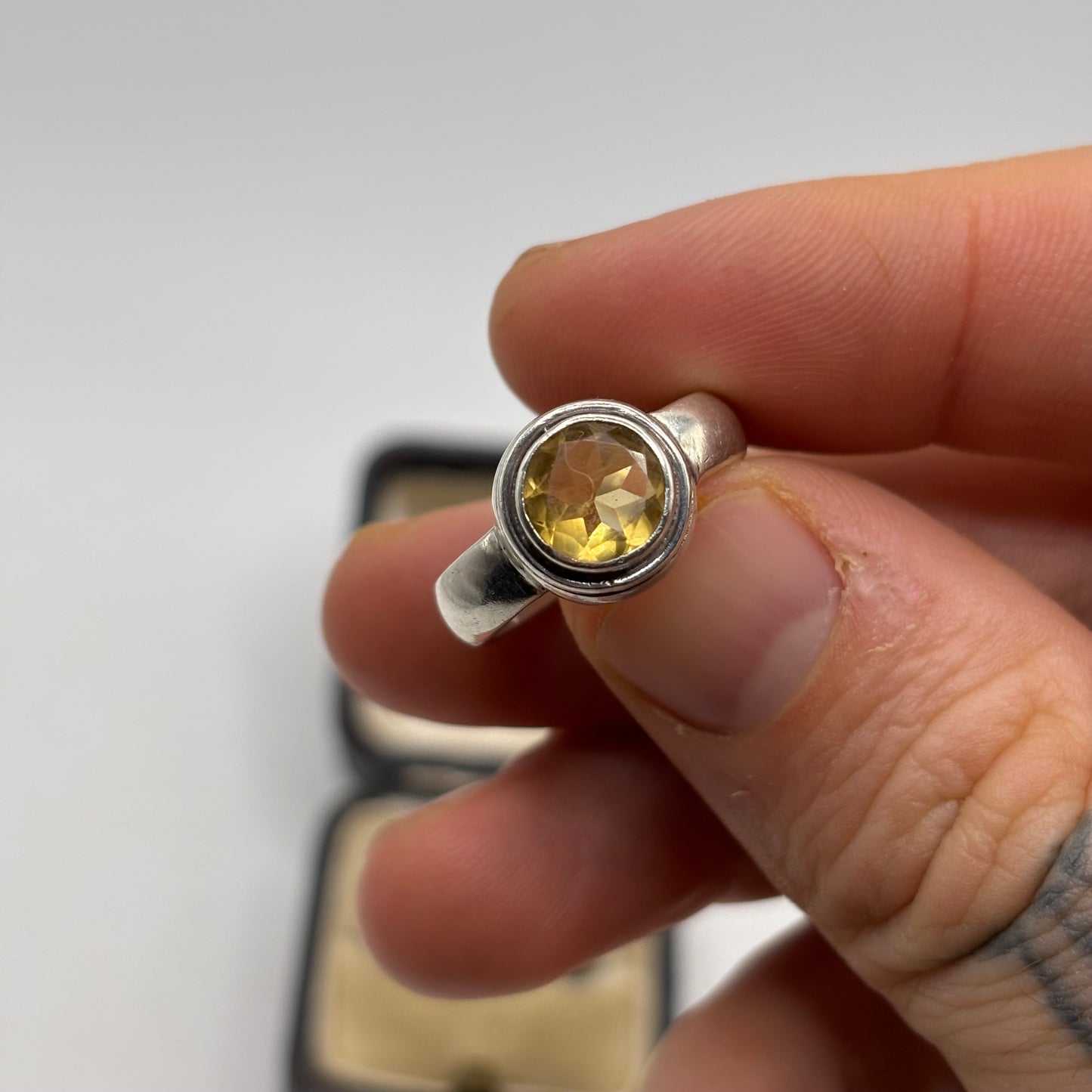 Silver Citrine Ring