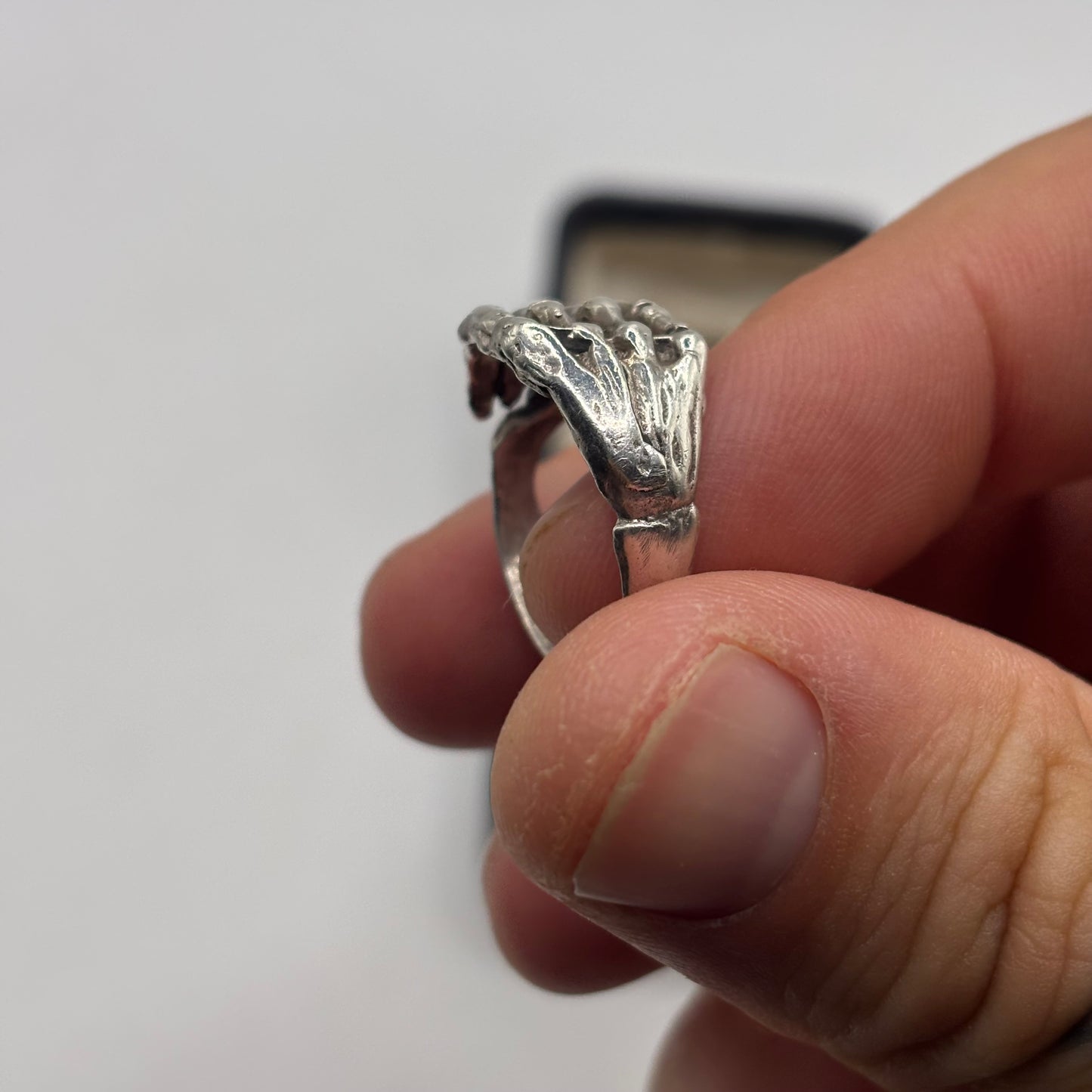 Silver Skeleton Hand Ring