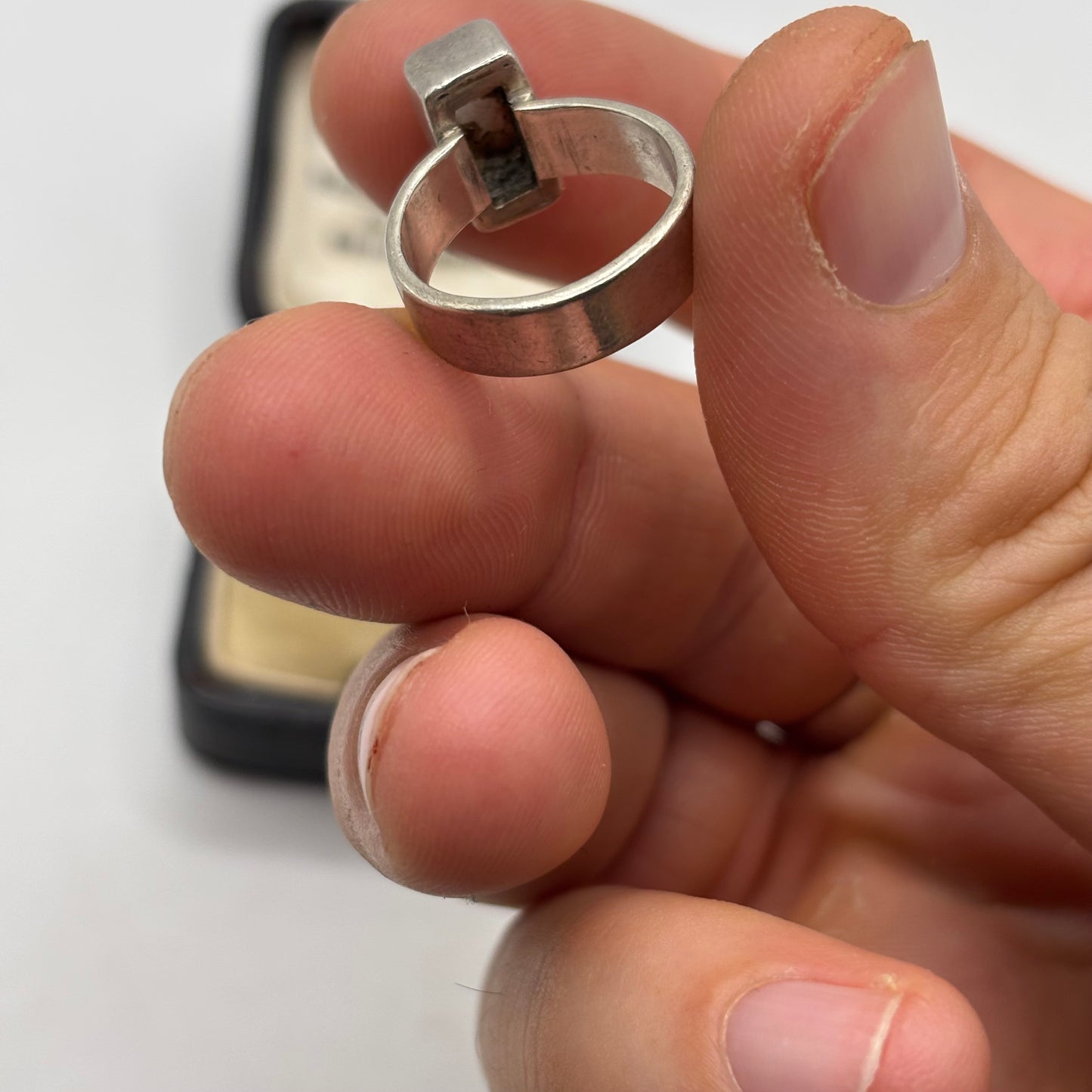 Silver Blue Moonstone Ring