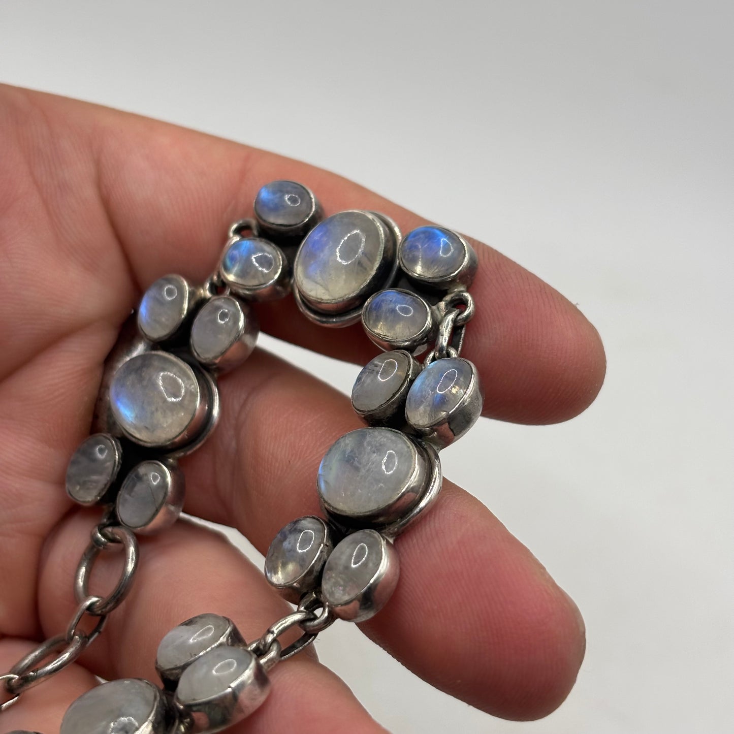 Silver 6.5”-7.5” Moonstone Bracelet
