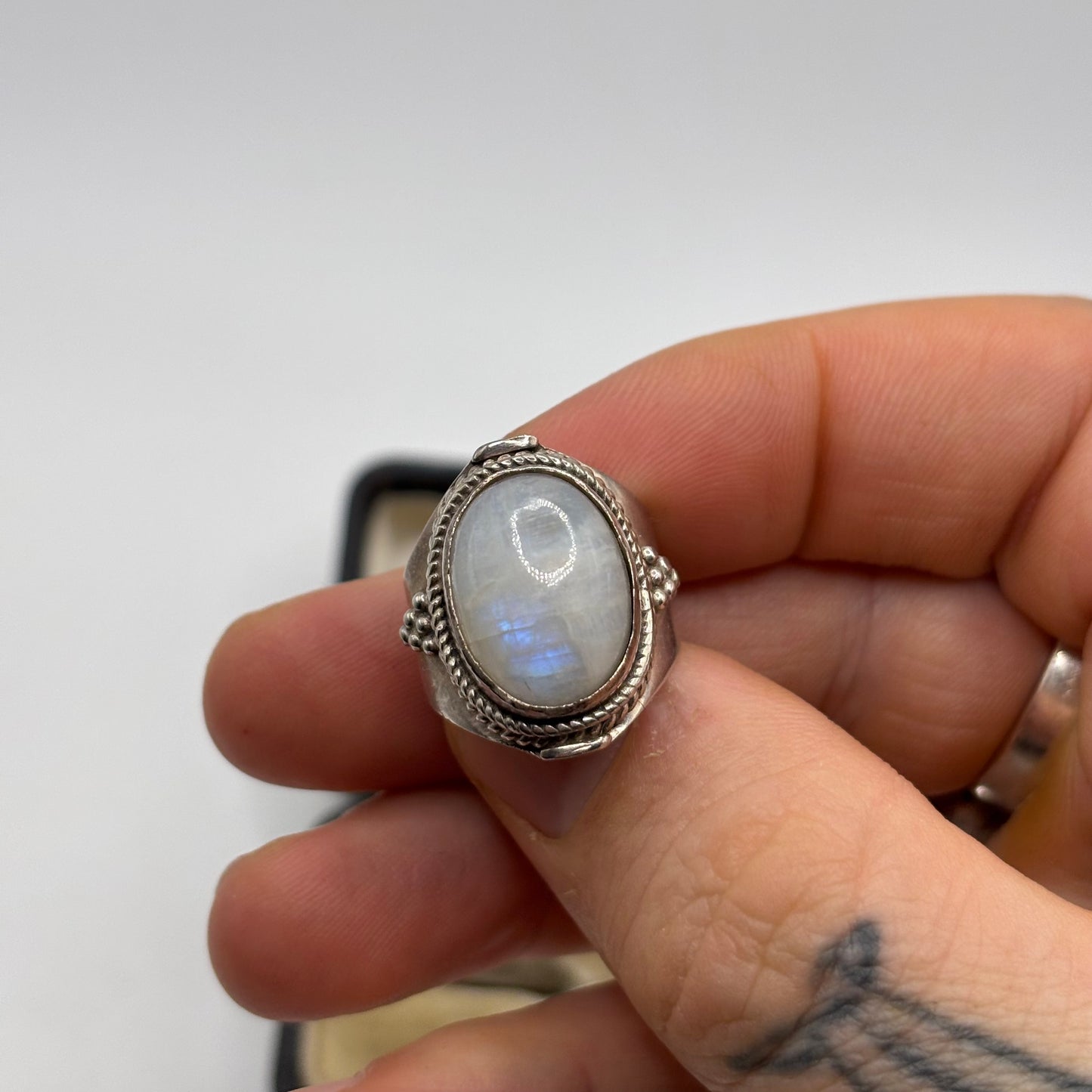 Silver Moonstone Ring