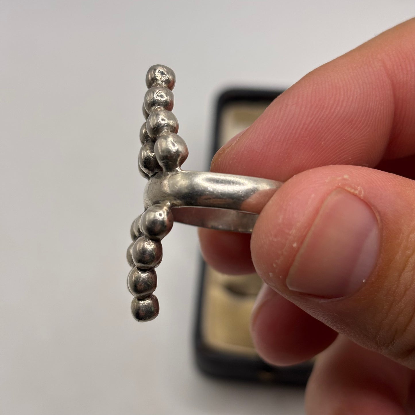 Silver Heavy Abstract Band Ring (R)