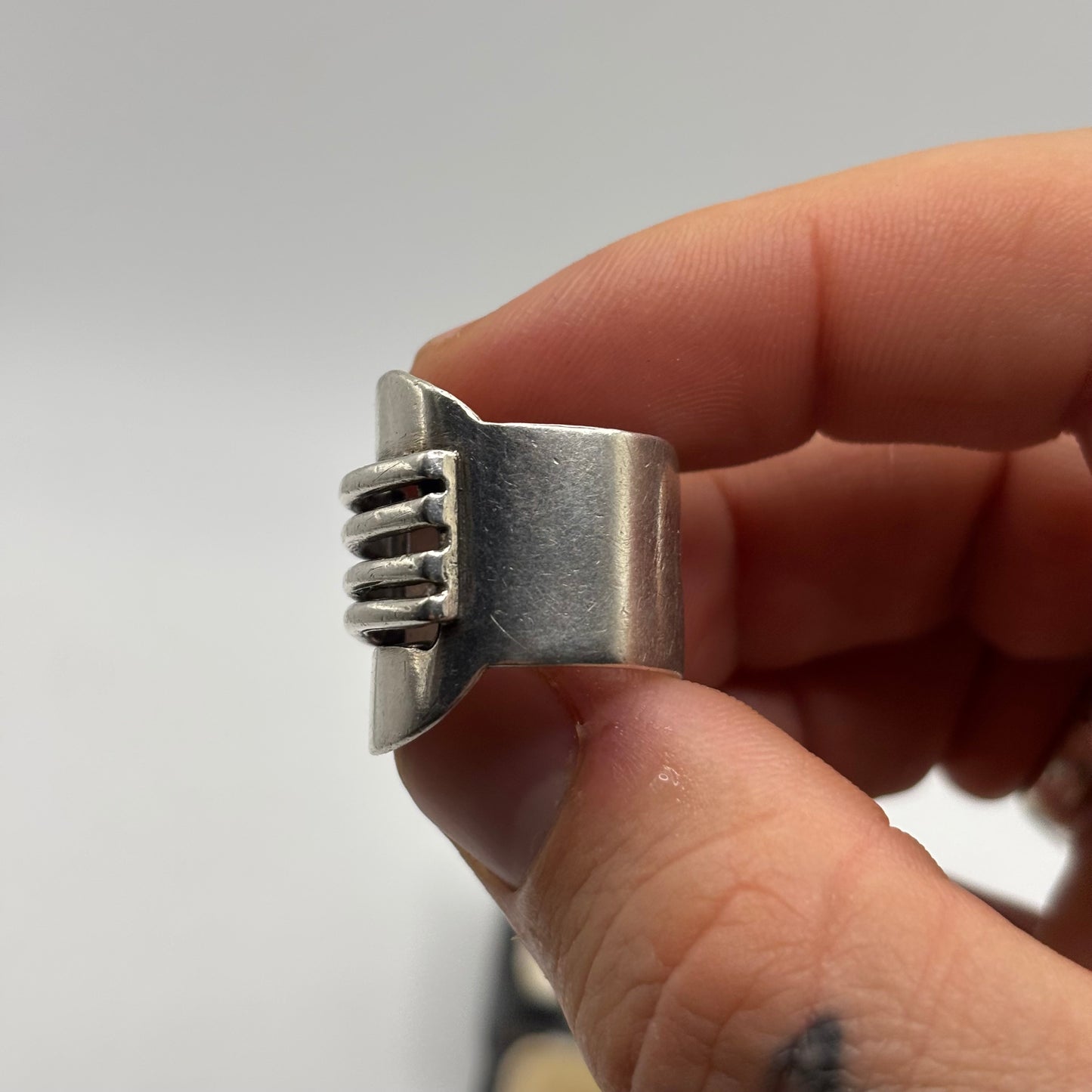 Silver Modernist Band Ring