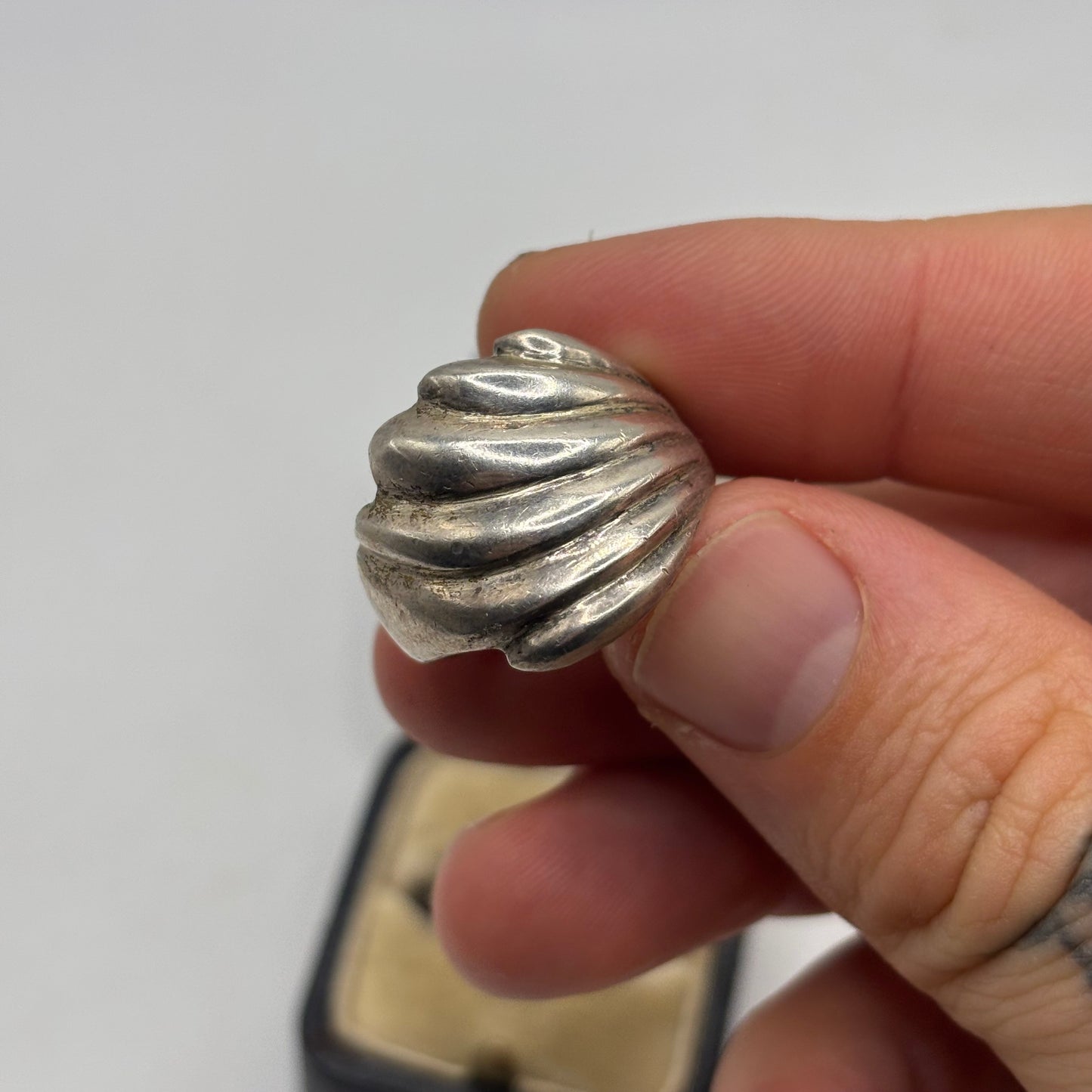 Silver Chunky Abstract Ring