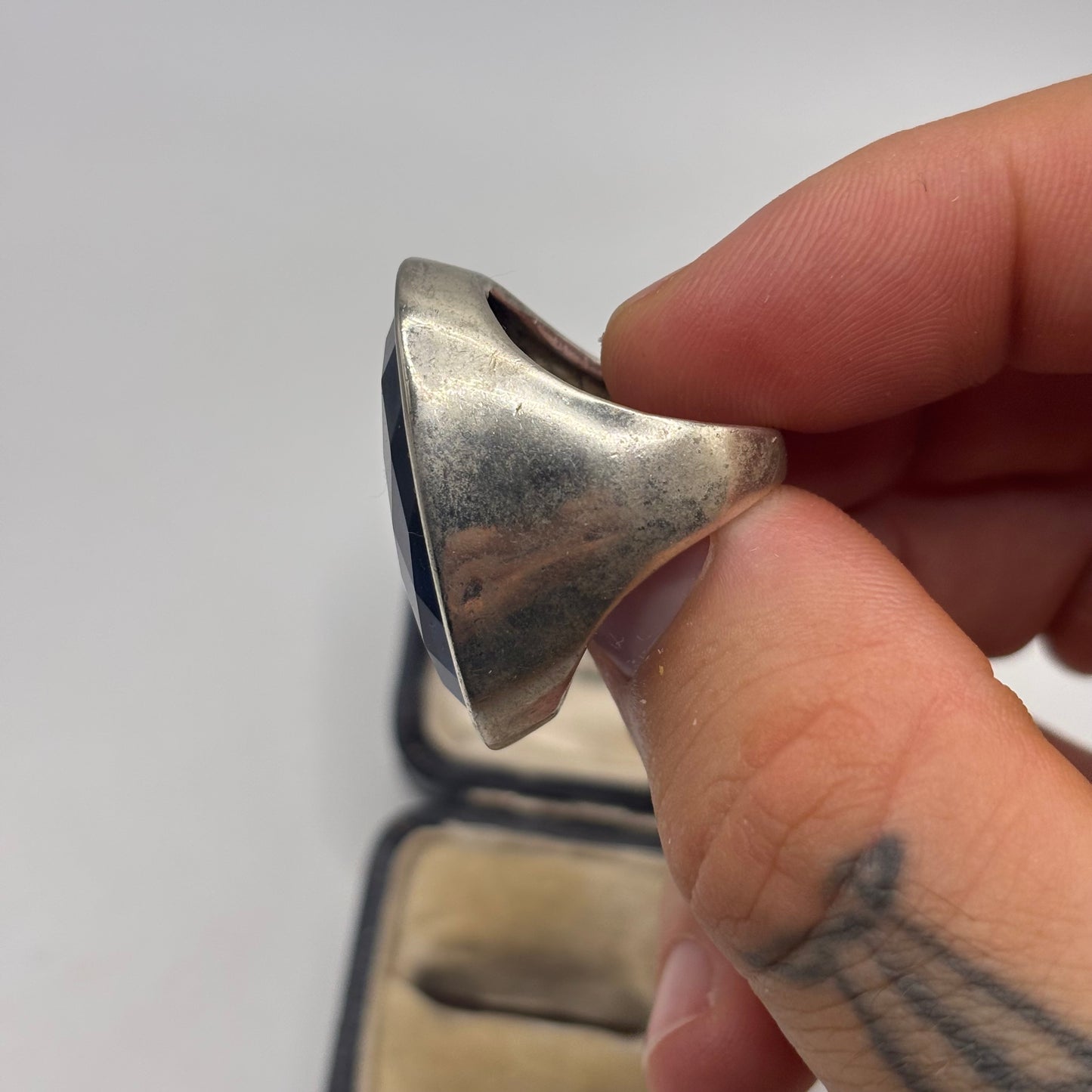 Silver Amethyst Faceted Ring