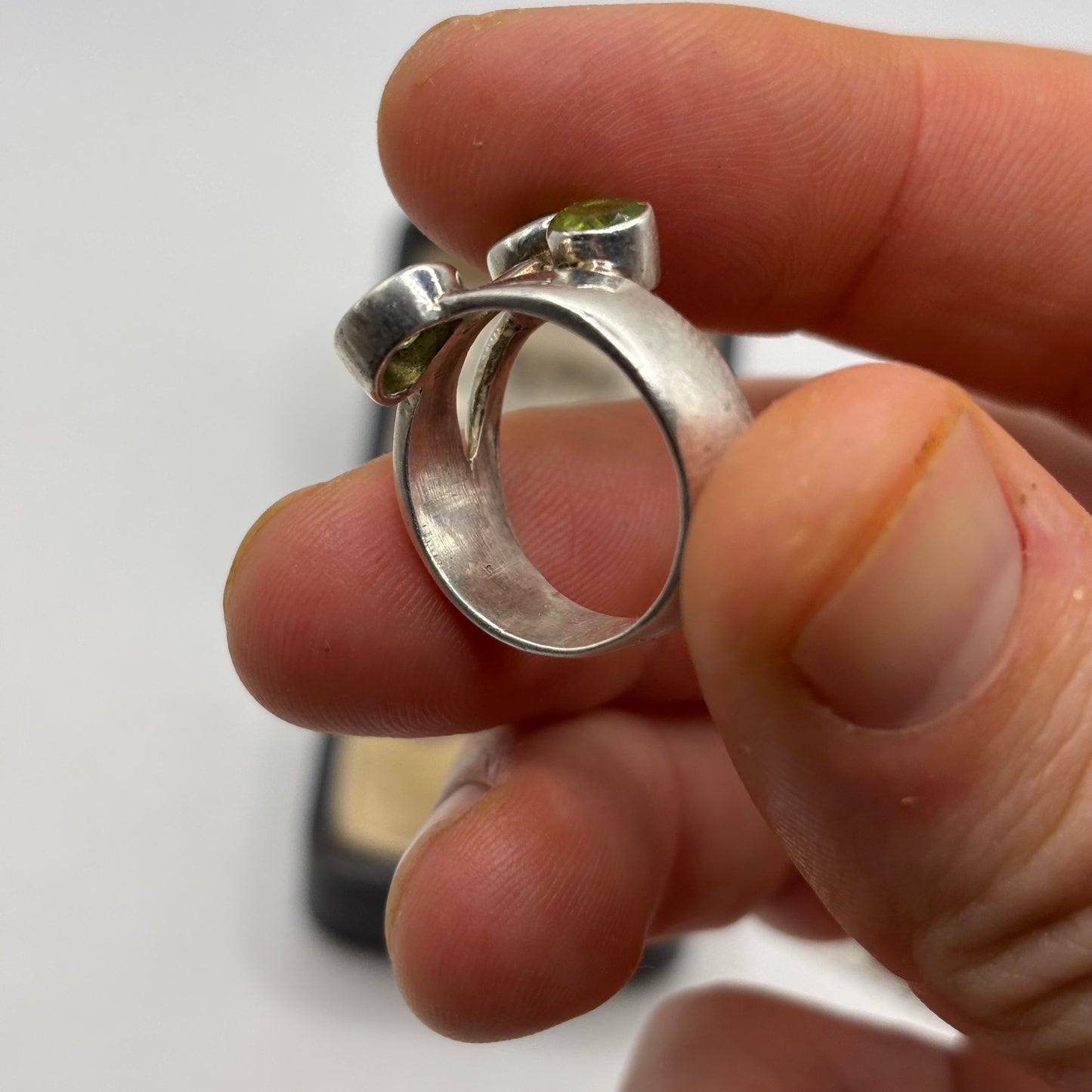 Silver Green Topaz Ring