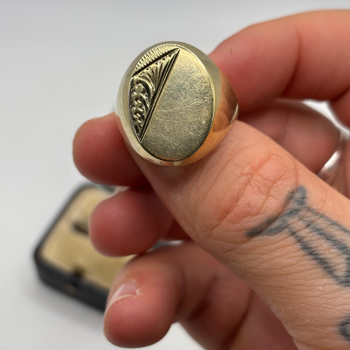 Silver Gold On Silver Vintage Signet Ring