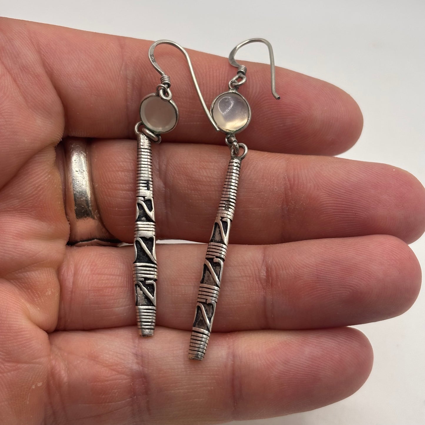 Silver Moonstone Earrings