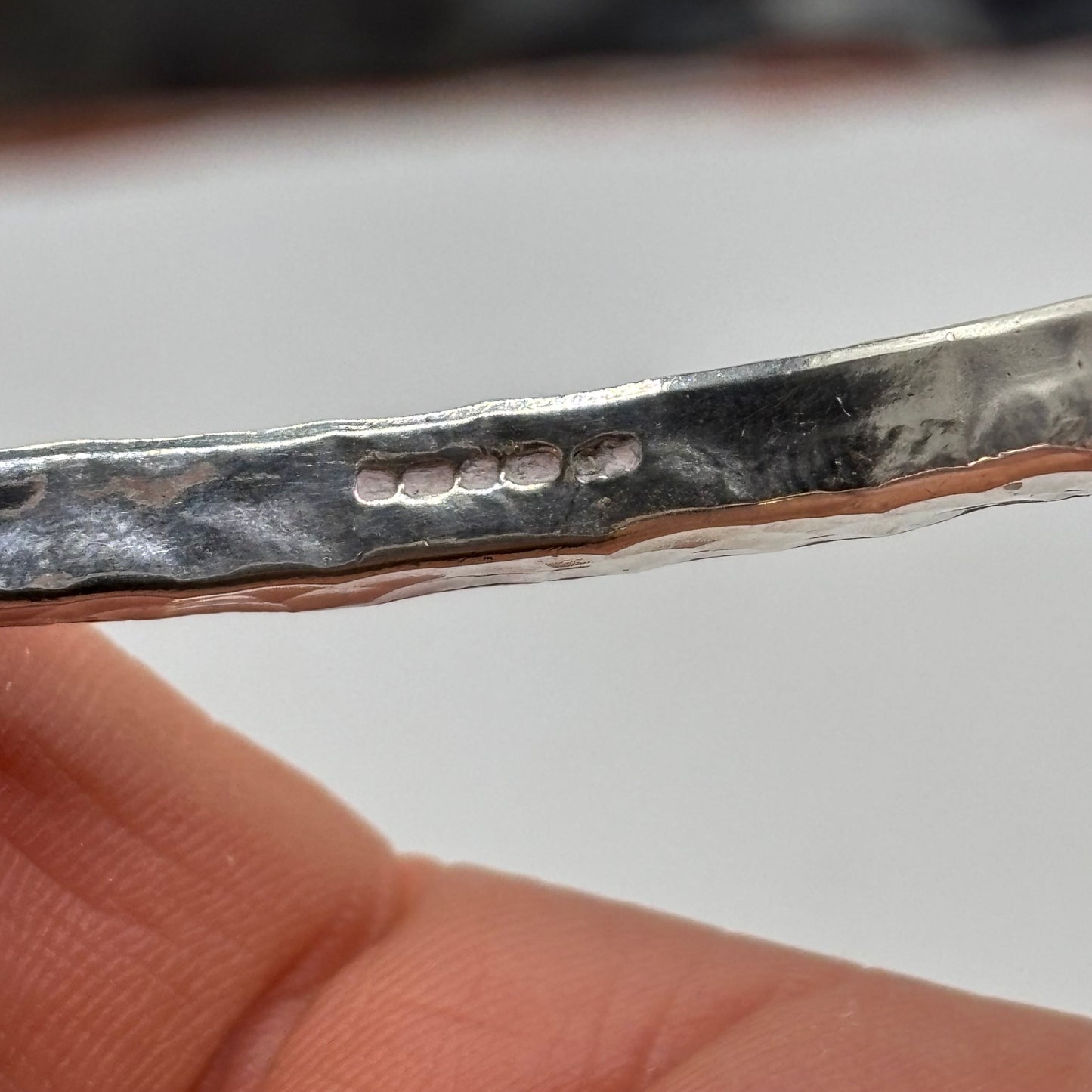 Silver Heavy Hammered Bangle
