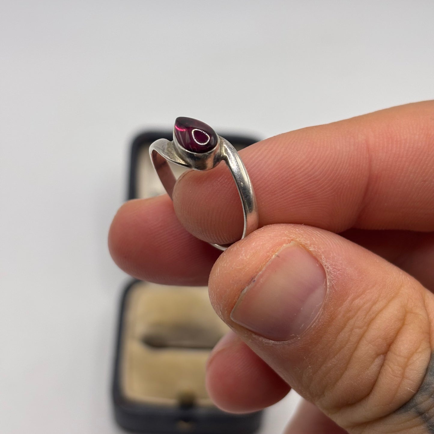 Silver Garnet Ring
