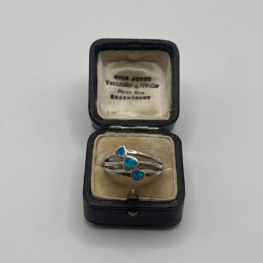 Silver Opal Heart Ring