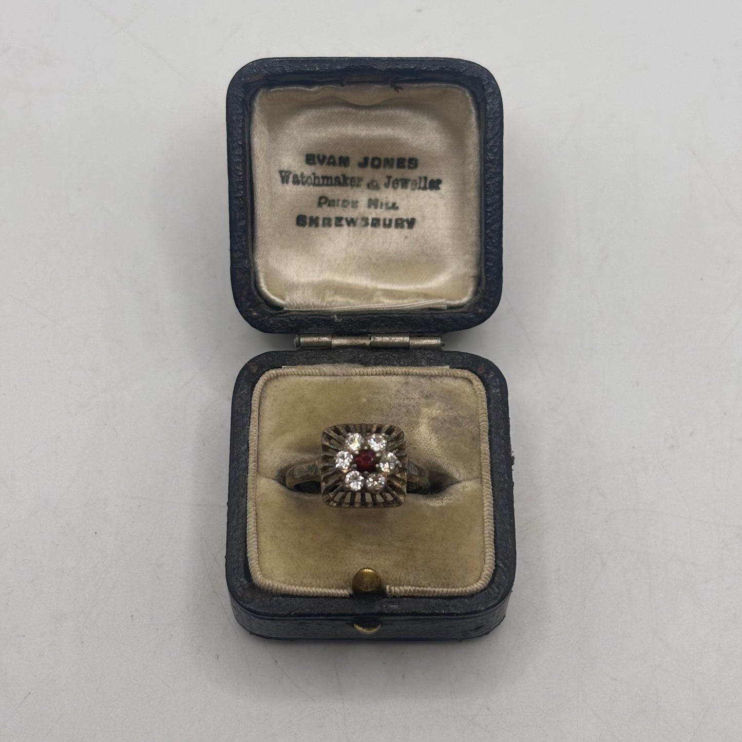 Silver Garnet & CZ Ring (N)