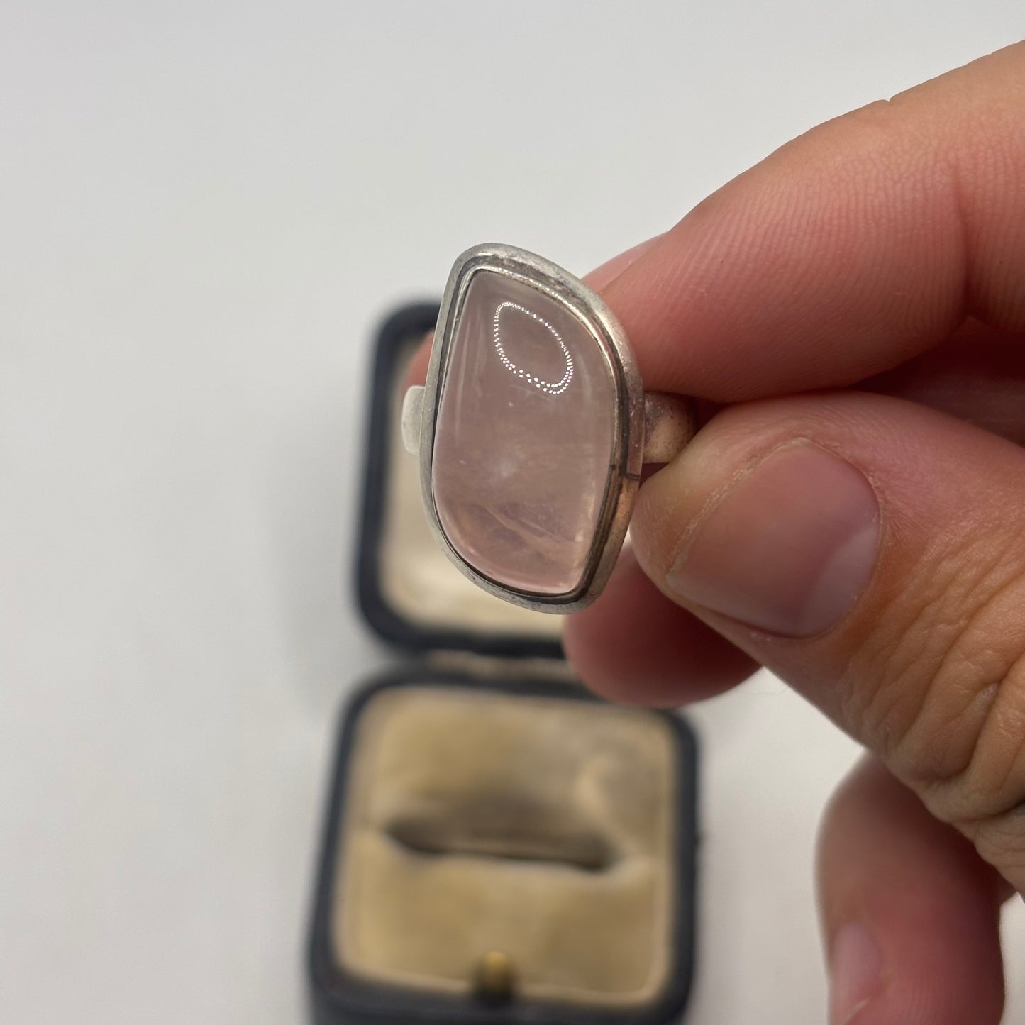Silver Rose Quartz Ring (O)