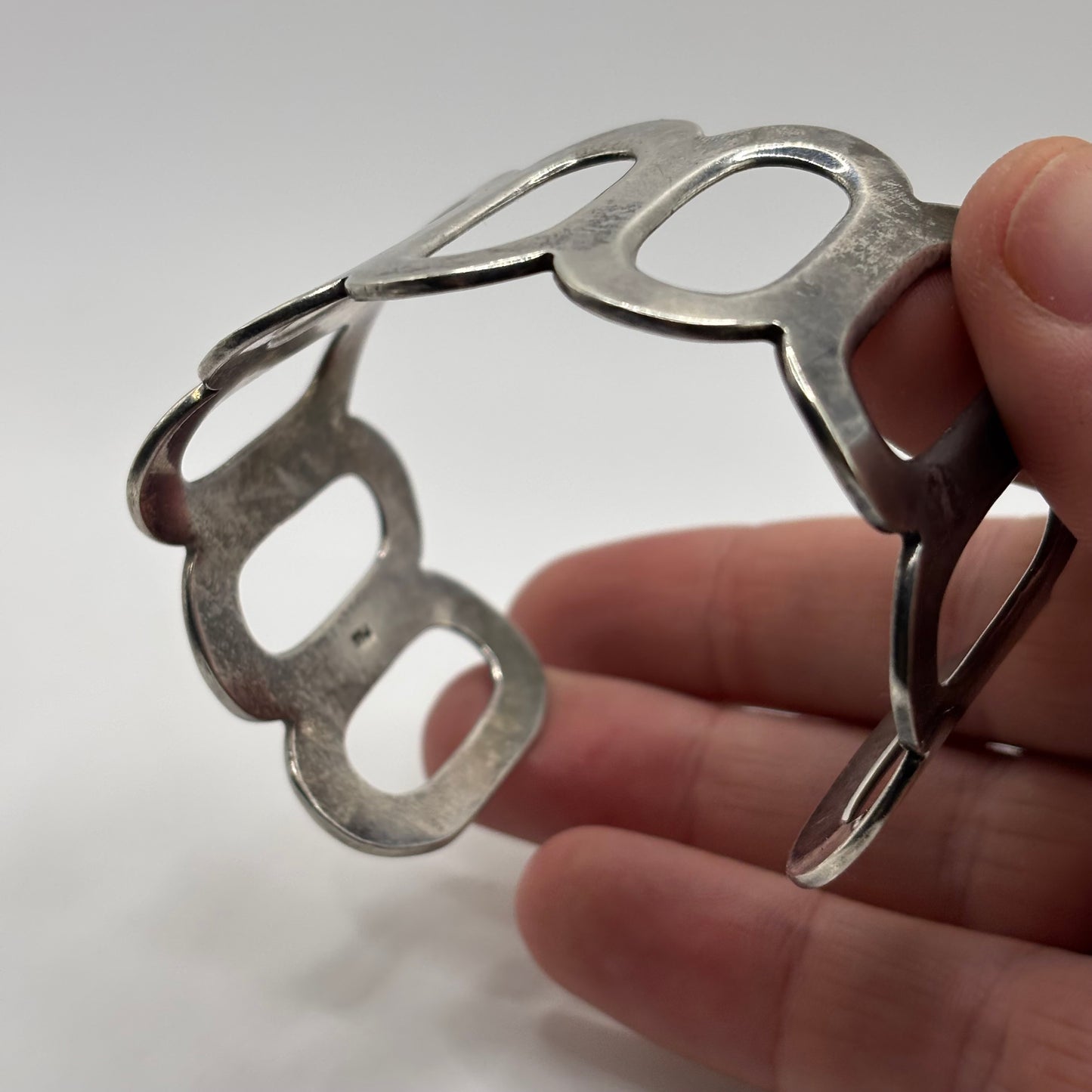 Silver Abstract Bangle (60mm)
