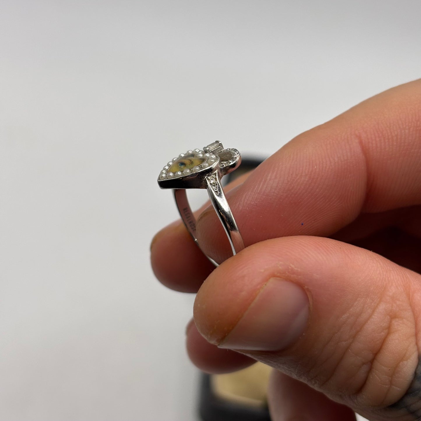 Silver Regal Rose Eye Ring