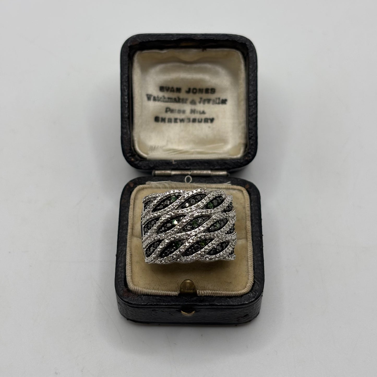 Silver Black & White CZ Ring