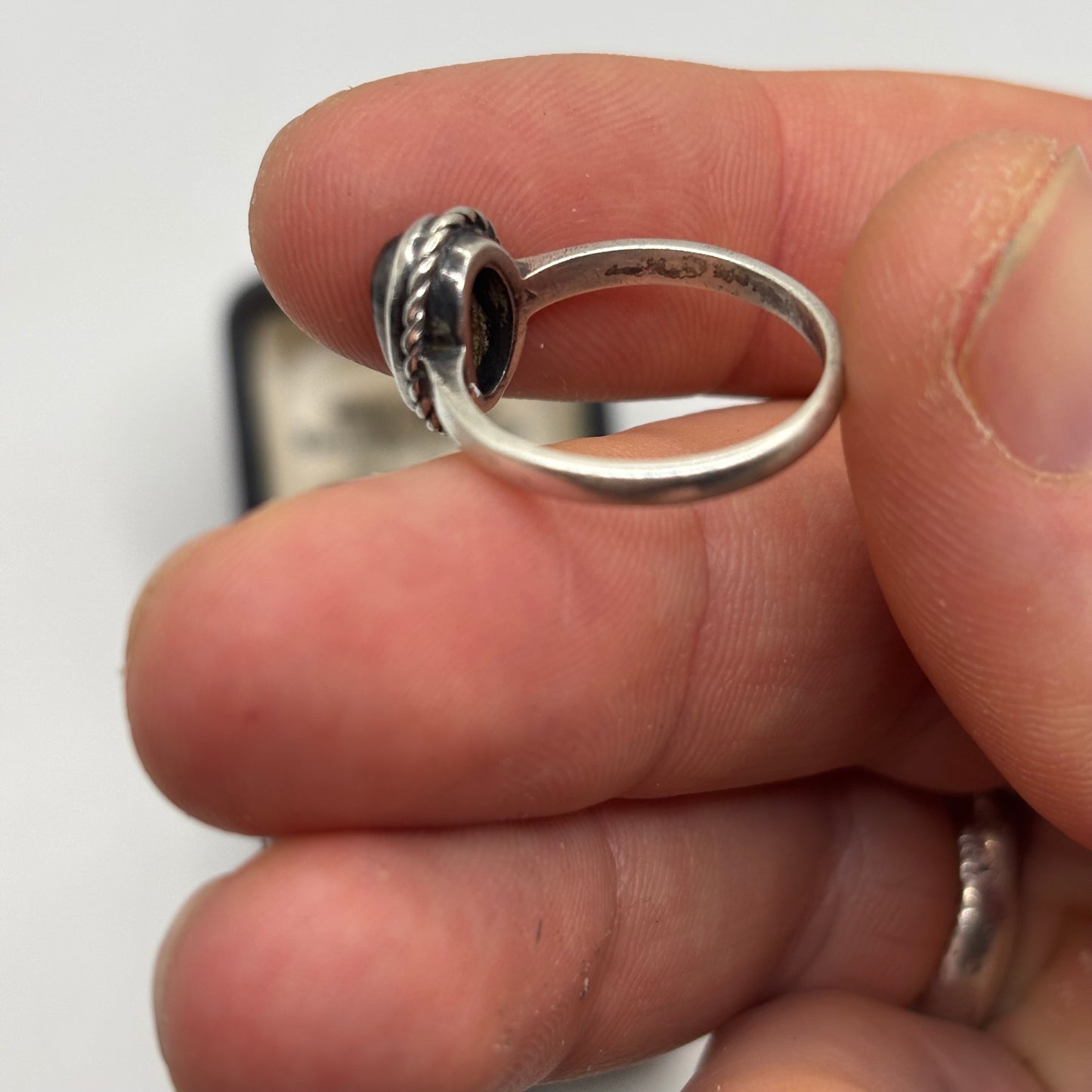 Silver Vintage Moss Agate Ring