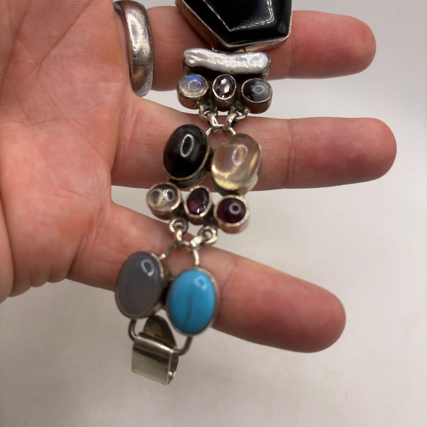Silver Amazing Mixed Gem Bracelet (7.5”)