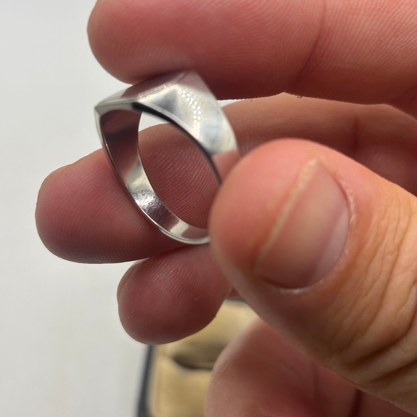 Silver Diamond Signet Ring (S 1/2)